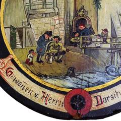 Folksy Hand-Painted Shooting Target with Village Live Scene