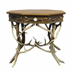 Elaborately Crafted Octagonal Antler Table, circa 1900 3