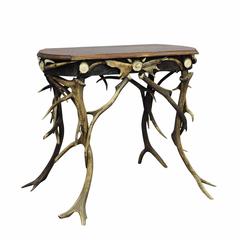 Superb Antler Side Table with great Decorations, circa 1890