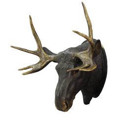 Livesize Plaster Elk Head with Real Antlers 5