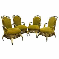 Four Antique Bull Horn Chairs, circa 1870 1