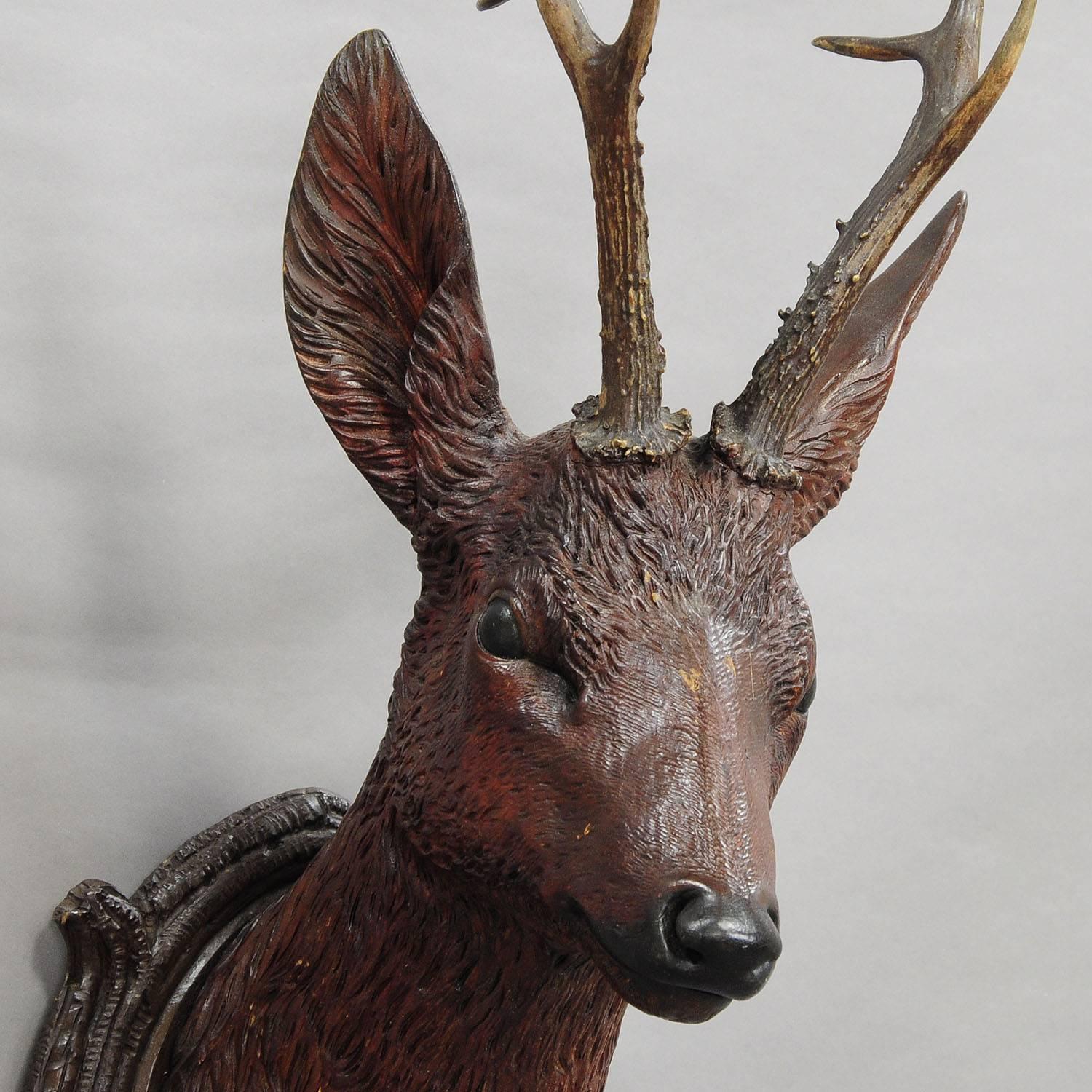 carved deer head