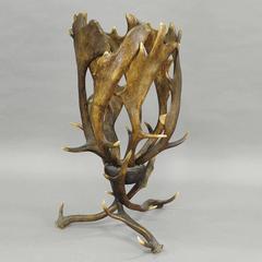 Great Antique Cabin Decor Antler Basket