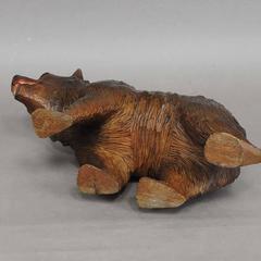 Large Wooden Strolling Bear Carved in Brienz