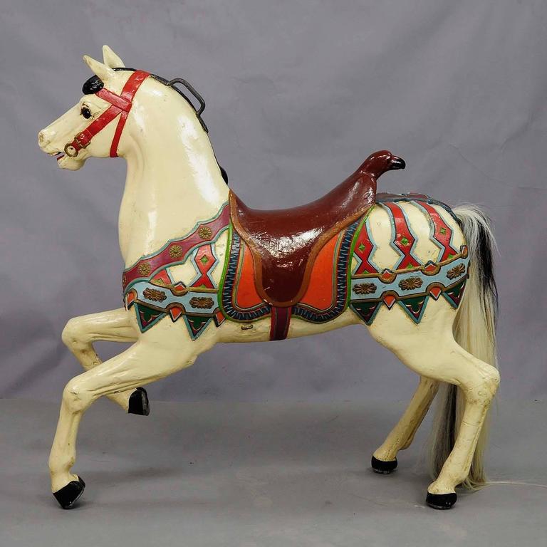 Rare Antique Carousel Horse by Friedrich Heyn, circa 1910 For Sale at