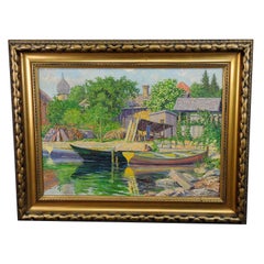 H. Pfahlmer, Impressionistic Boats on the Chiemsee Near Munich, 1924