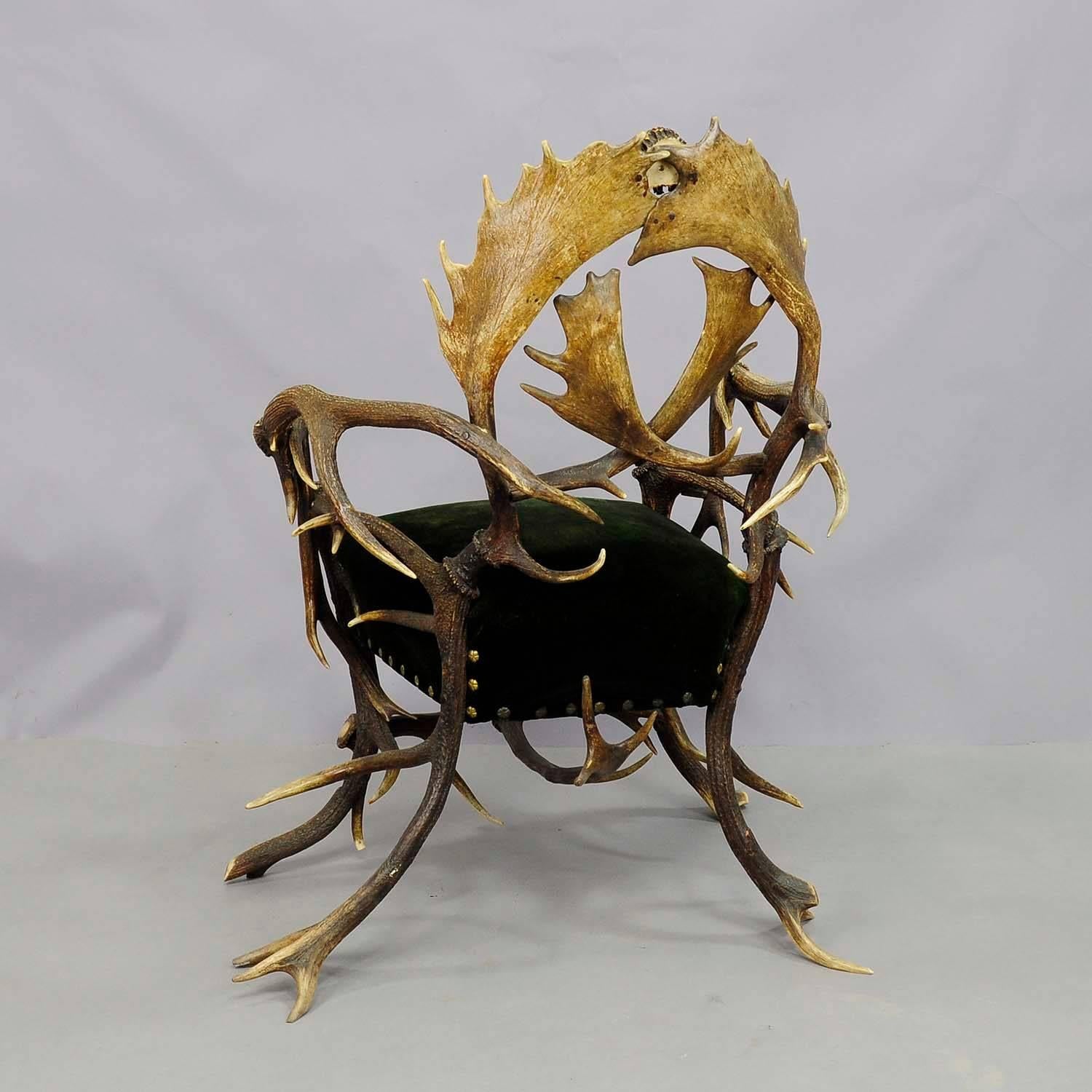 Rustic Great Antique Cabin Antler Armchair, Late 19th Century