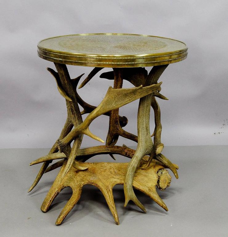 Log Cabin Antler Side Table at 1stDibs