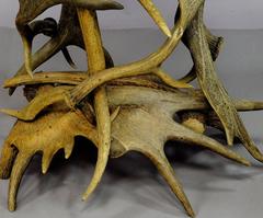 Log Cabin Antler Side Table