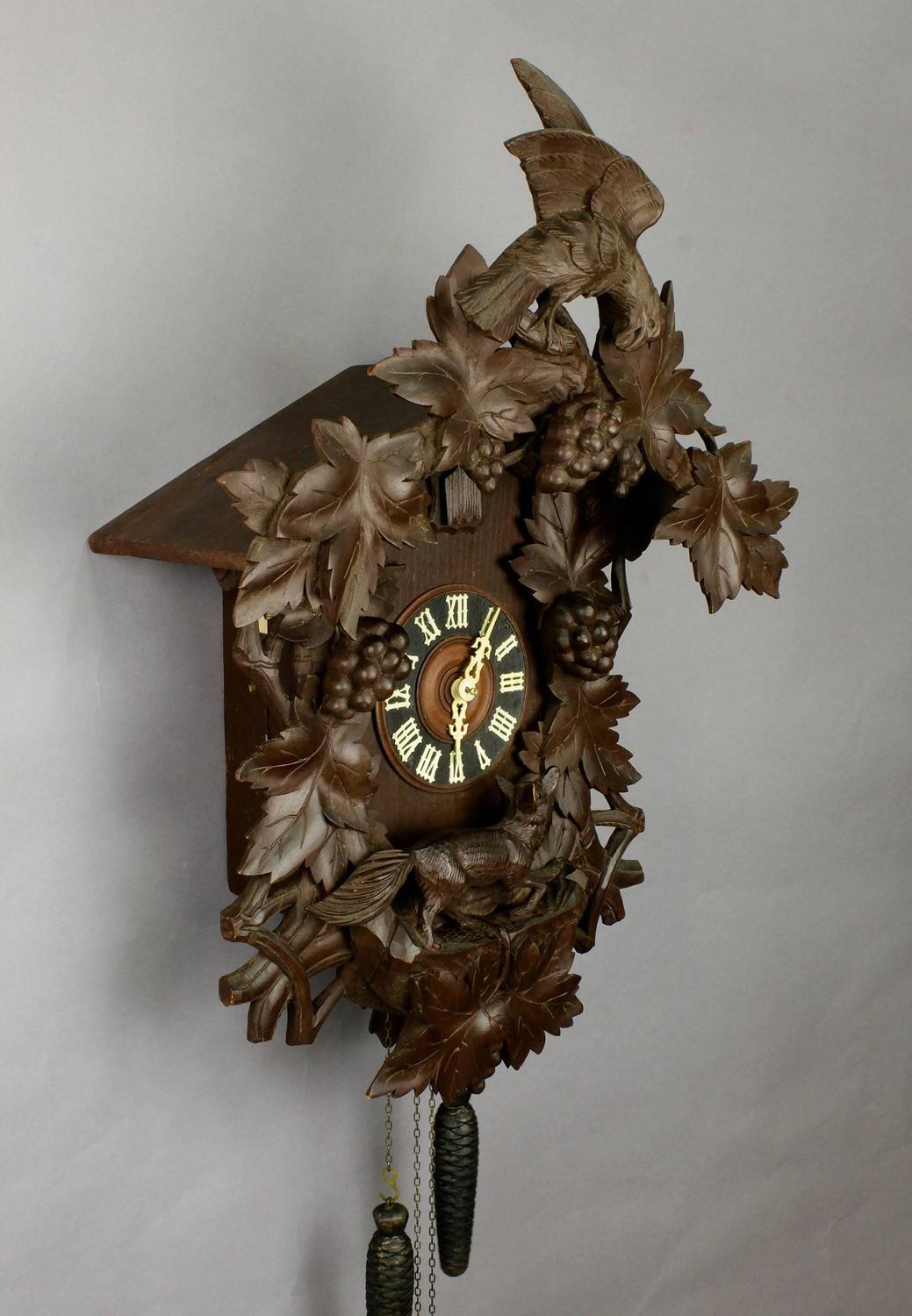 Antique Black Forest Carved Wood Cuckoo Clock at 1stdibs