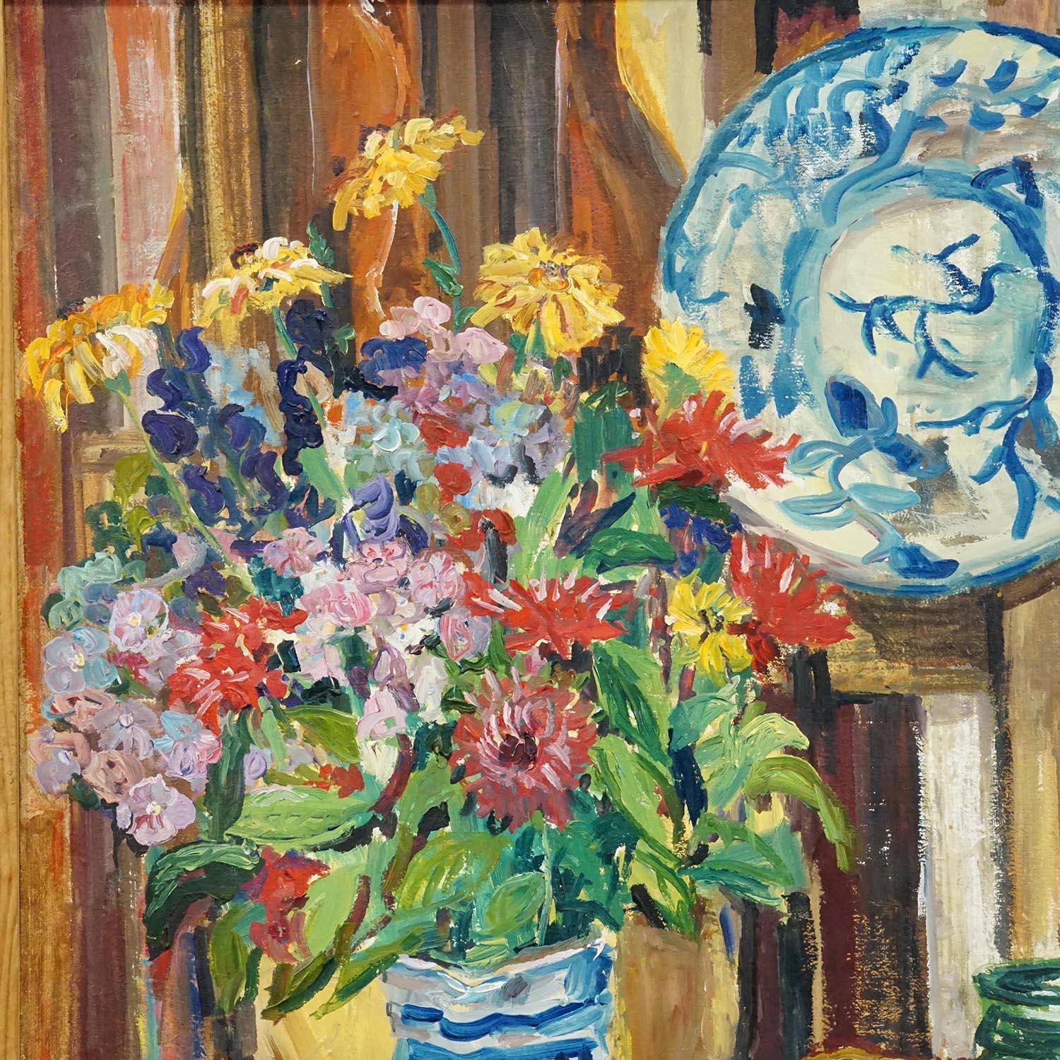 Peinture à l'huile impressionniste de nature morte, Alexander Michael 1975 Bon état - En vente à Berghuelen, DE