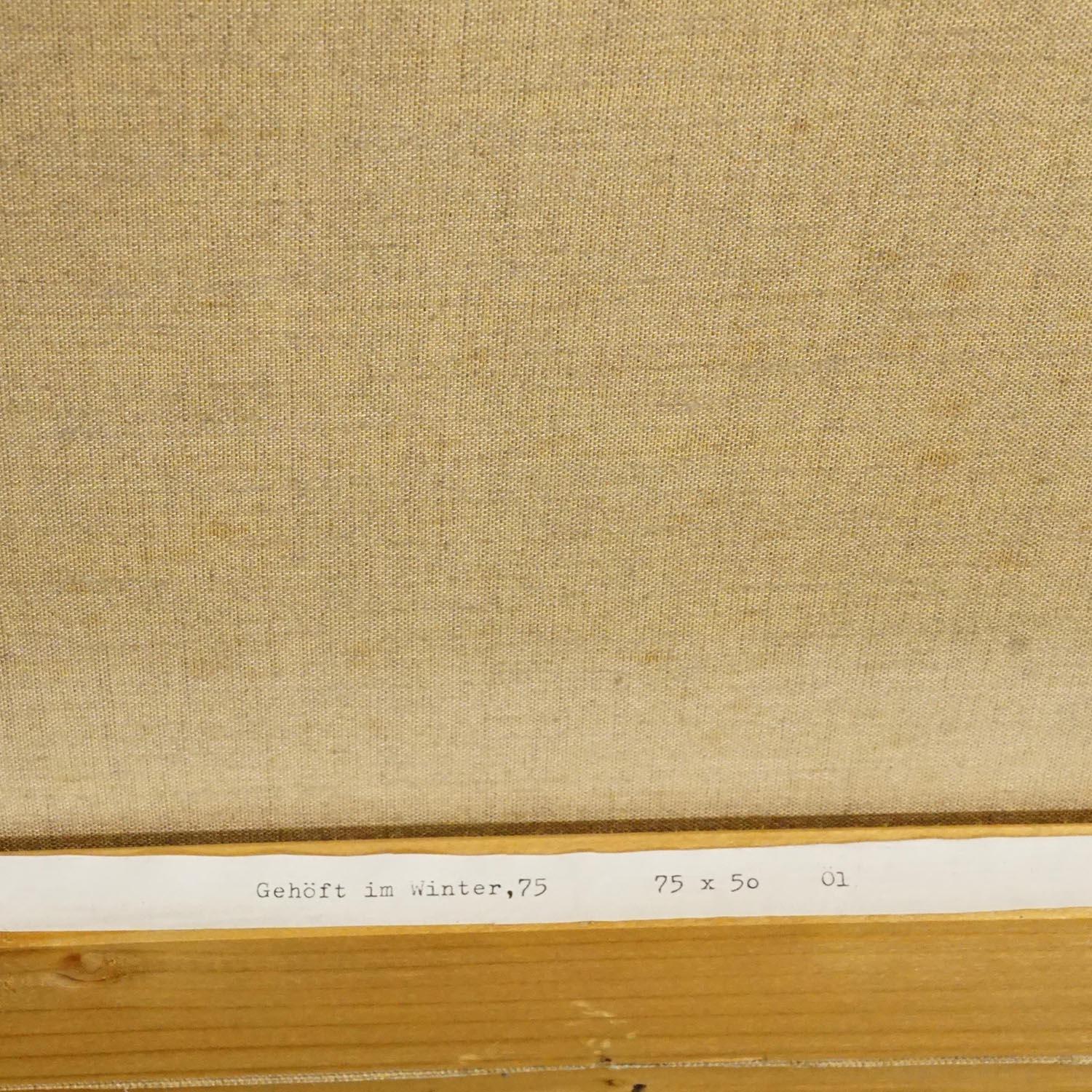 Alexander Michael Ölgemälde eines winterlichen Bauernhofs (Ende des 20. Jahrhunderts) im Angebot