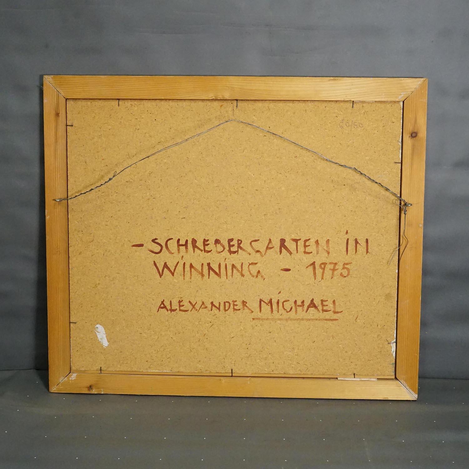 Alexander Michael Ölgemälde eines lebhaften Sonnenblumenfeldes 1975 im Zustand „Gut“ im Angebot in Berghuelen, DE