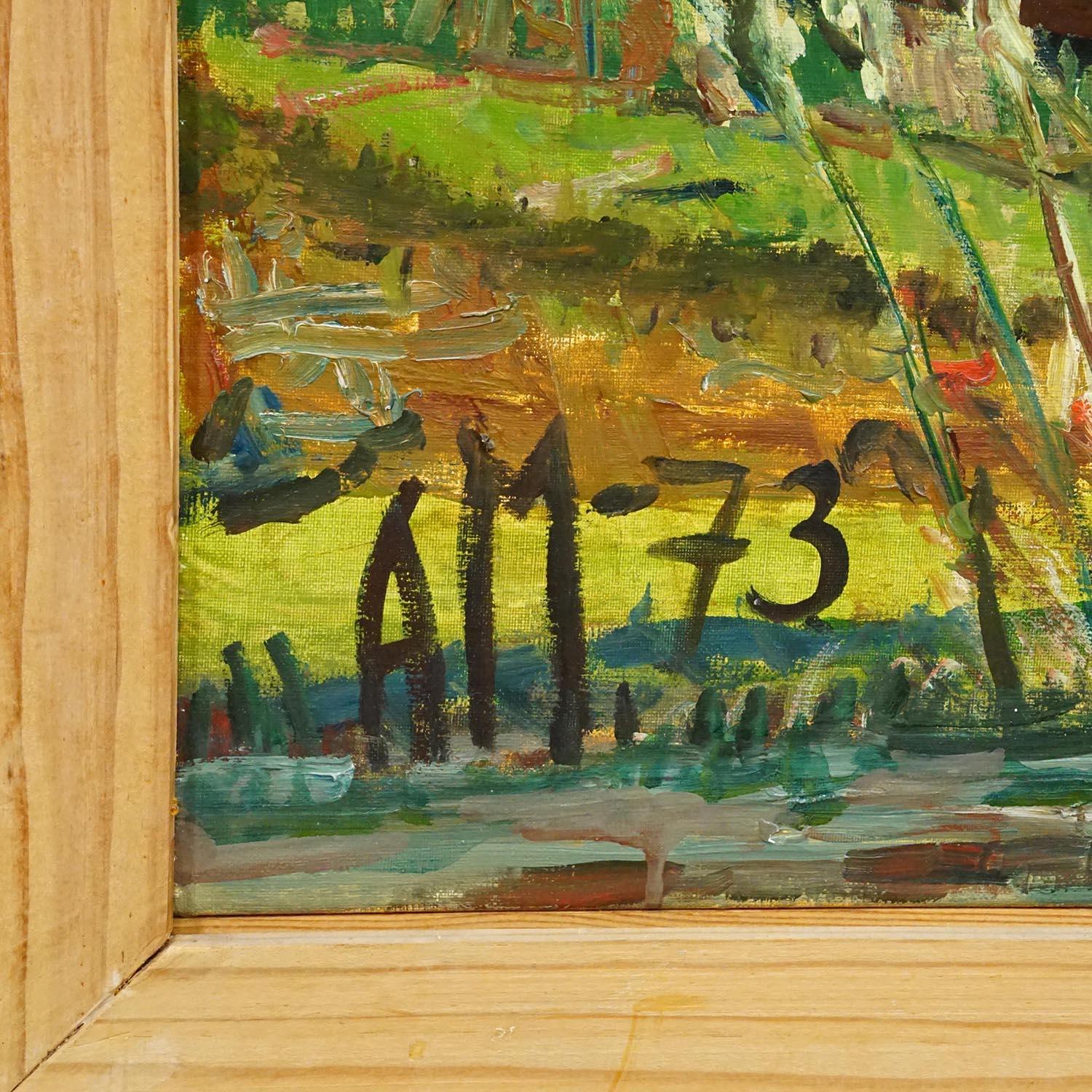 Alexander Michael Peinture à l'huile des Préalpes 1973 Bon état - En vente à Berghuelen, DE