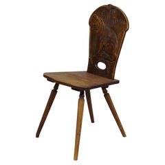 Chaise bavaroise en bois sculpté vers 1900 1900