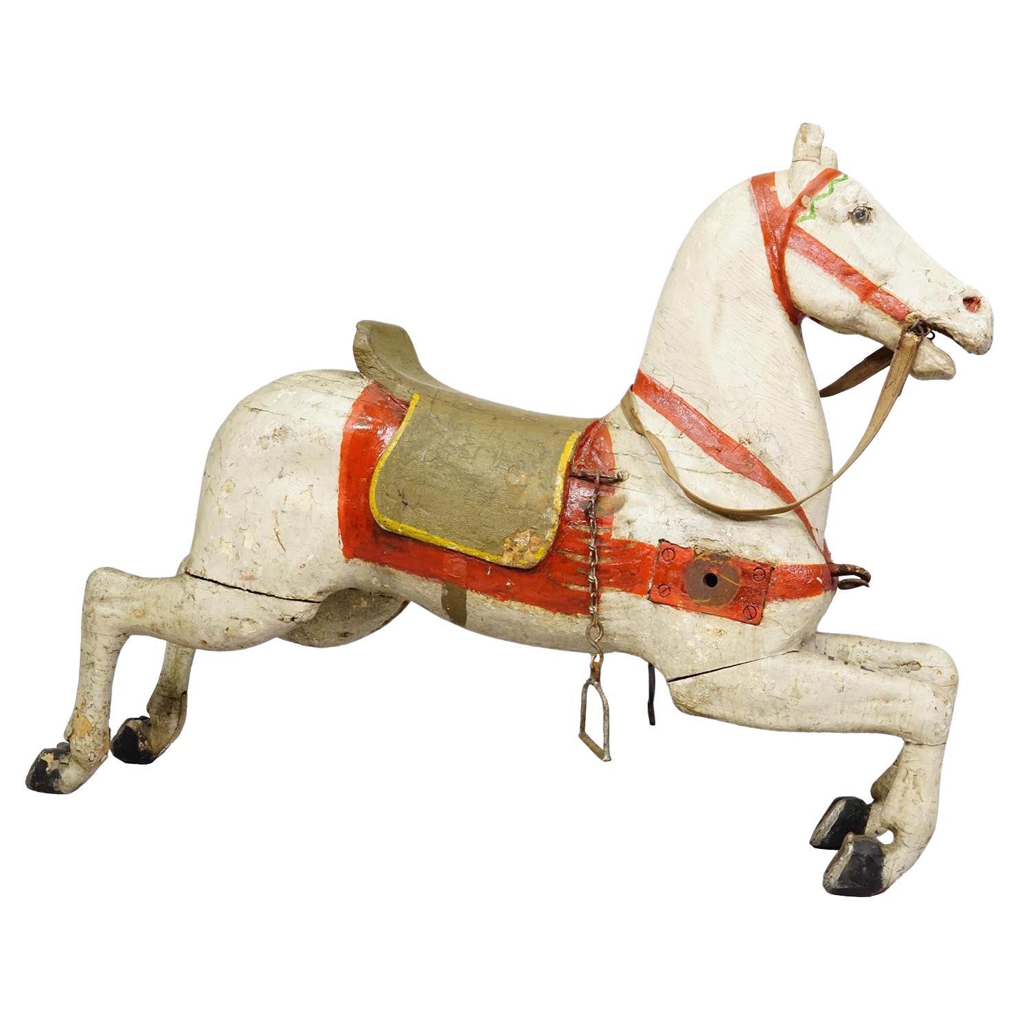 Antico cavallo da giostra per bambini, Germania, fine XIX secolo