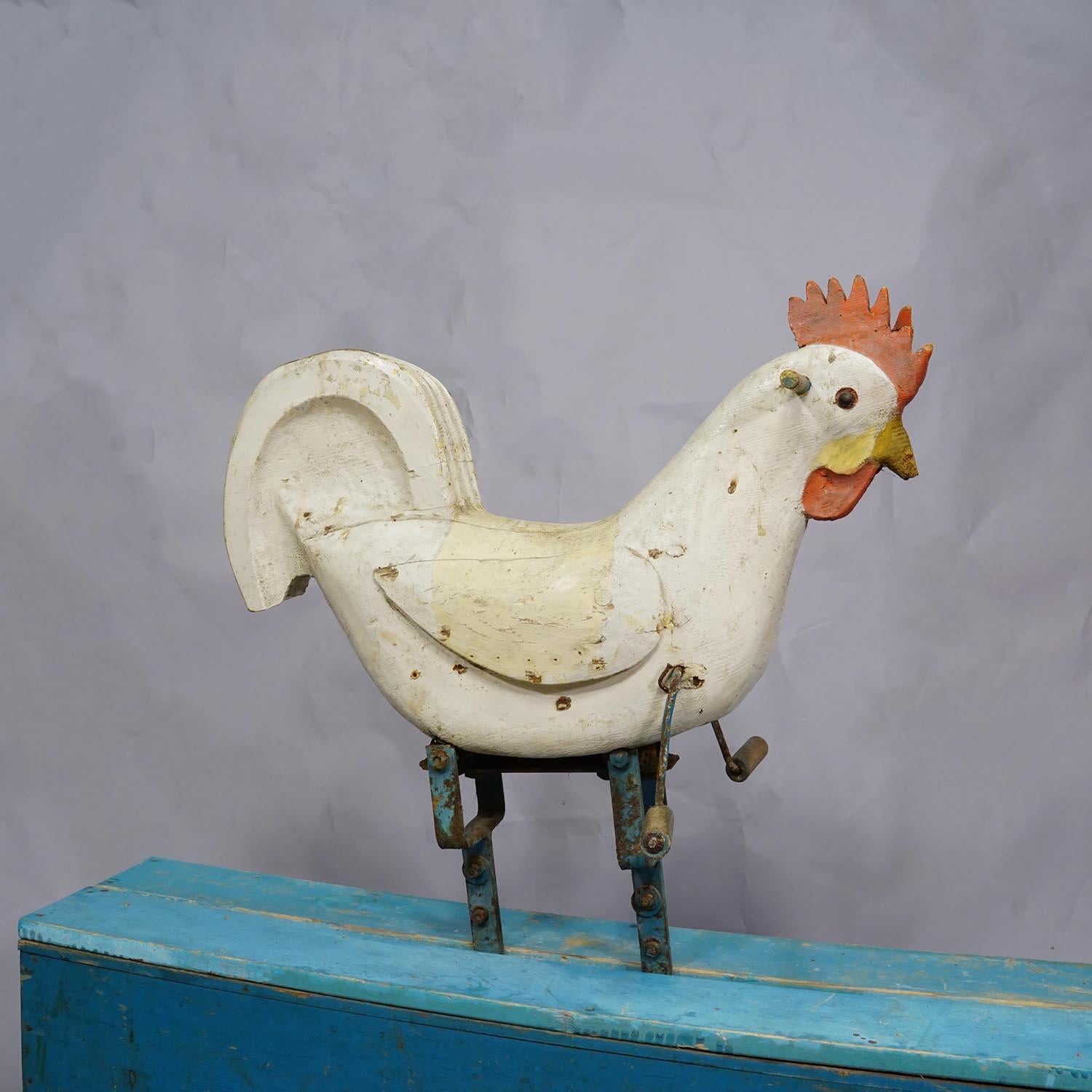 Rare jouet à bascule pour poule, Allemagne vers 1920 Bon état - En vente à Berghuelen, DE