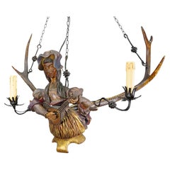 Antique Lusterweibchen with Muenchner Kindl, Germany 1900
