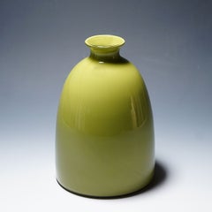 Large Cenedese Art Glass Vase in Apple Green, ca. 1970s