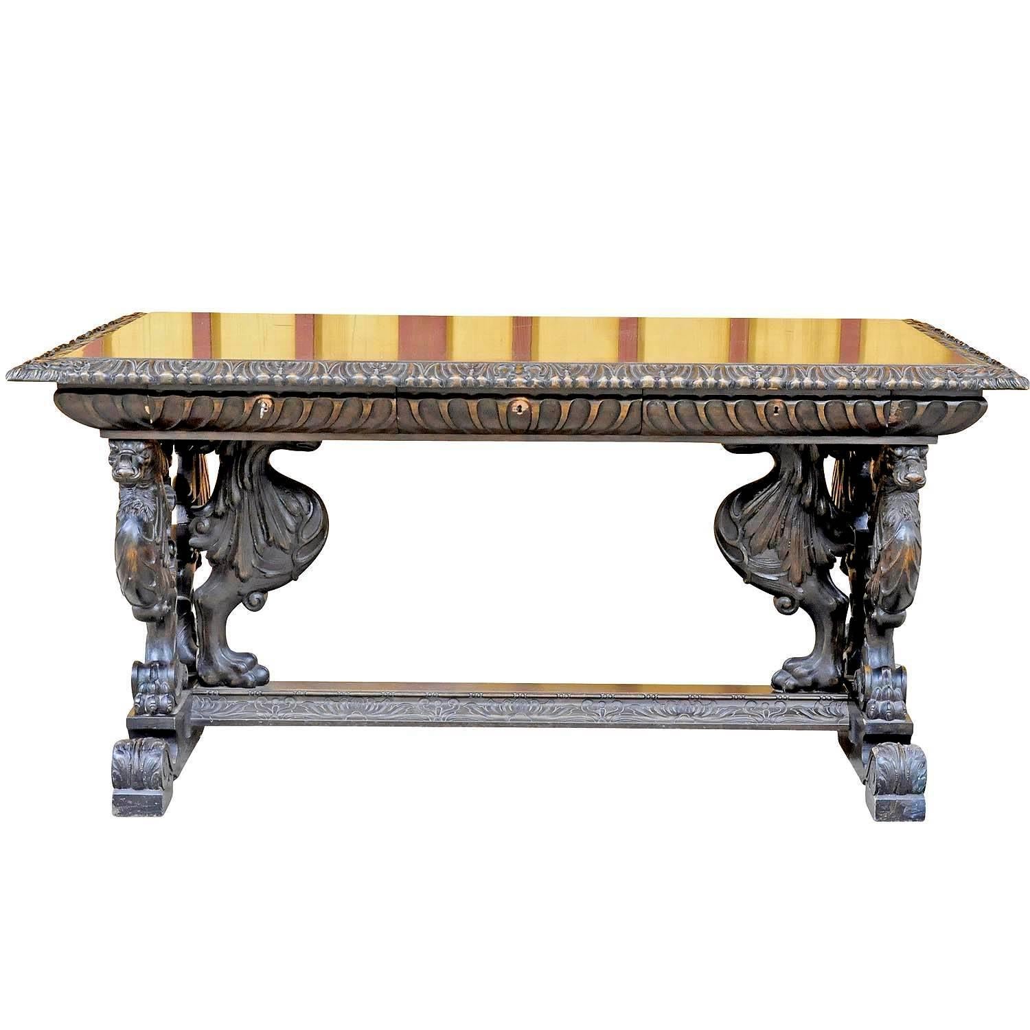Renaissance Revival Great Renaissance Style Desk with Elaborate Carvings