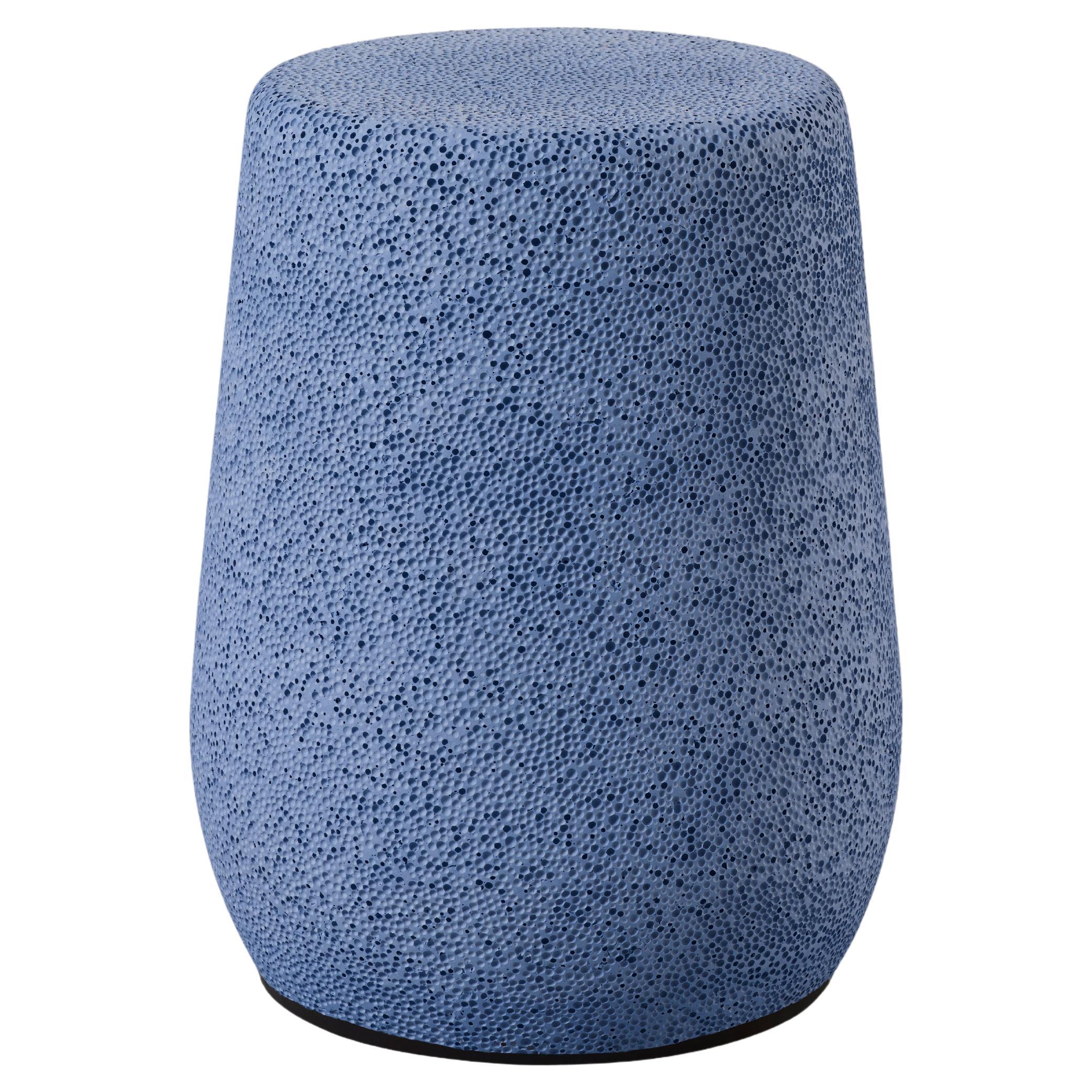 'Lightweight Porcelain' Stool and Side Table by Djim Berger - Dark Blue For Sale