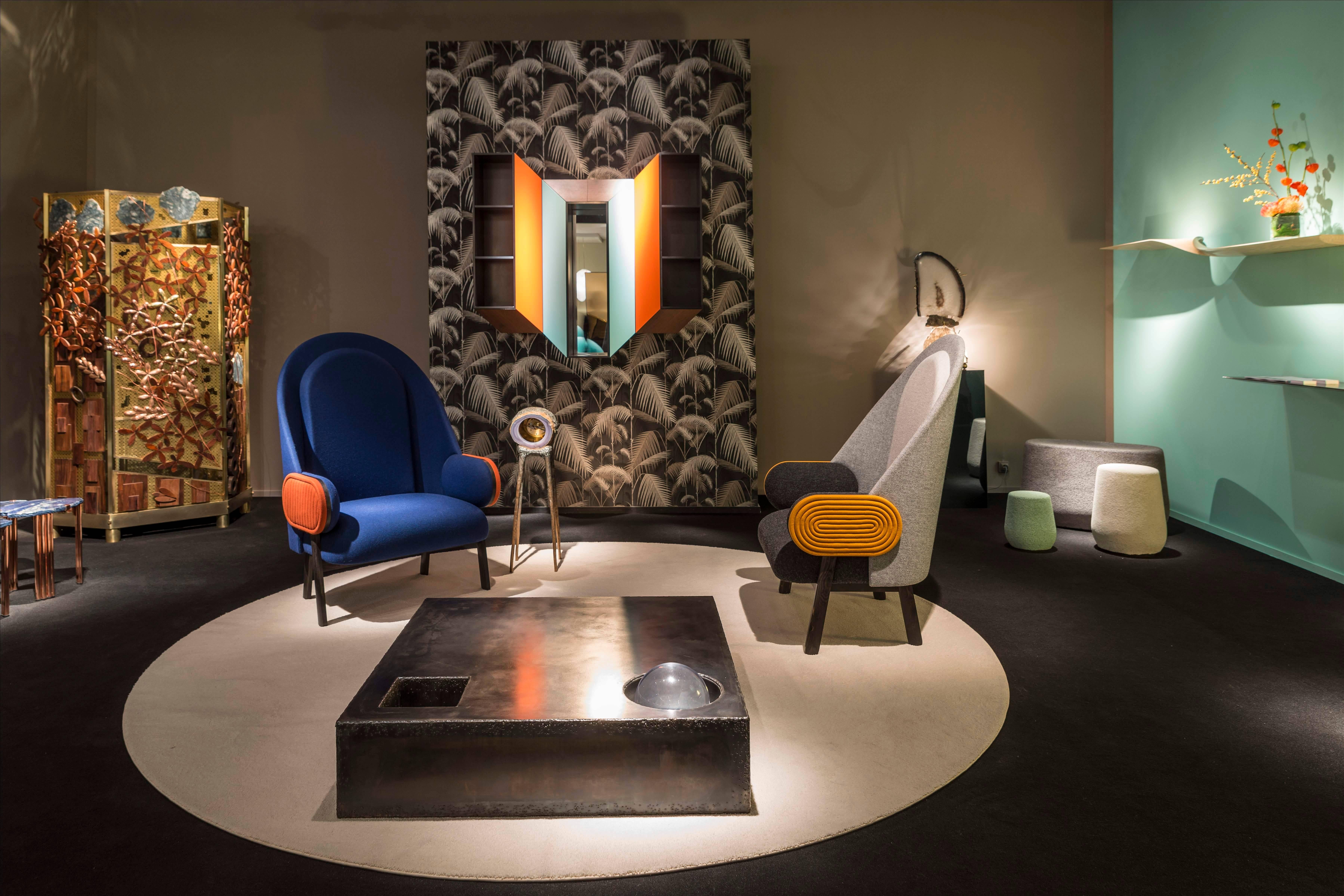 Ebony Collectible Design 'Moon' Armchair, a Contemporary Piece with a Vintage Twist