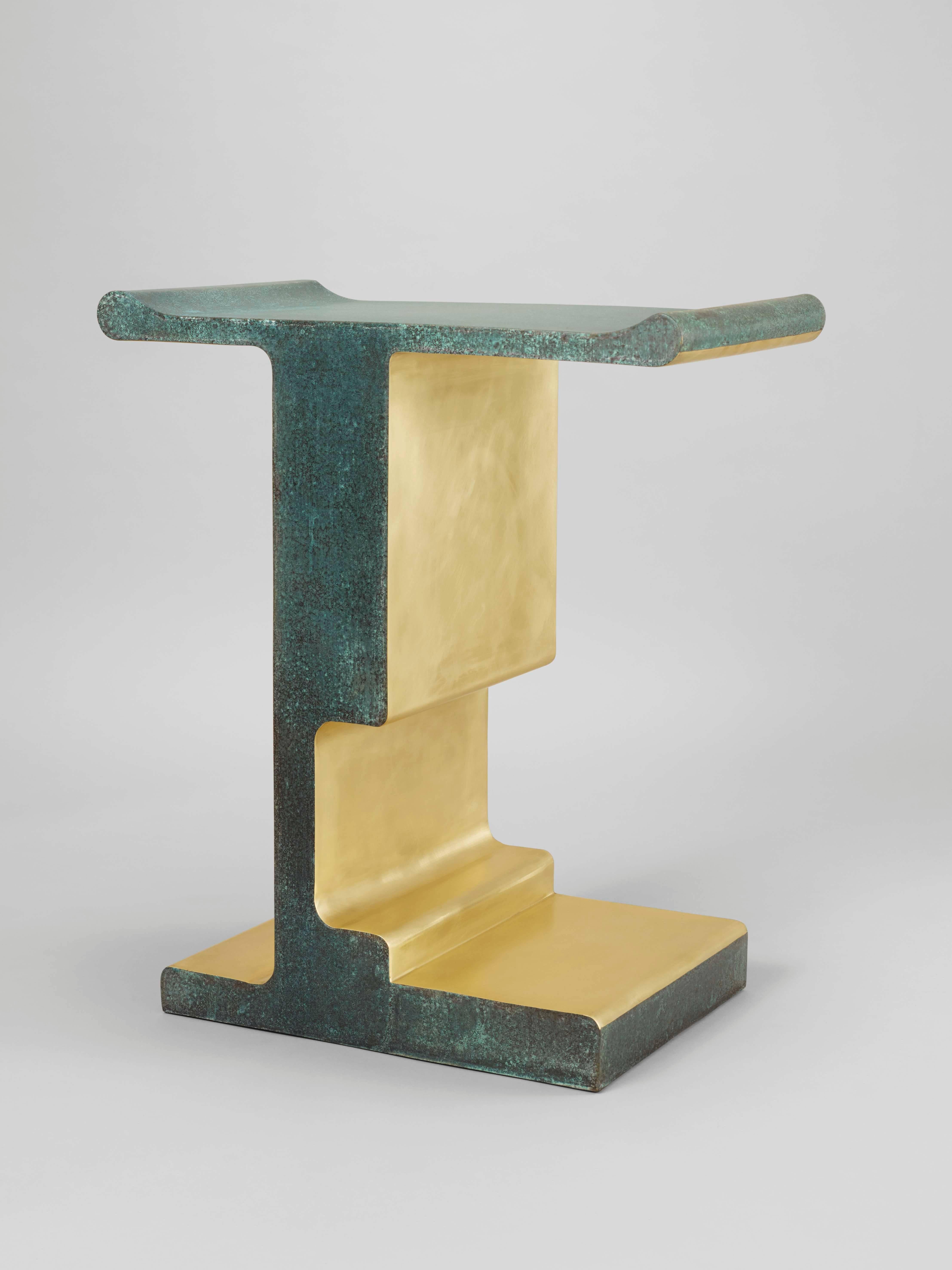 Chinese ‘XiangSheng I'Side Table #1, Bronze with an Etruscan Green Patina by Studio MVW  For Sale