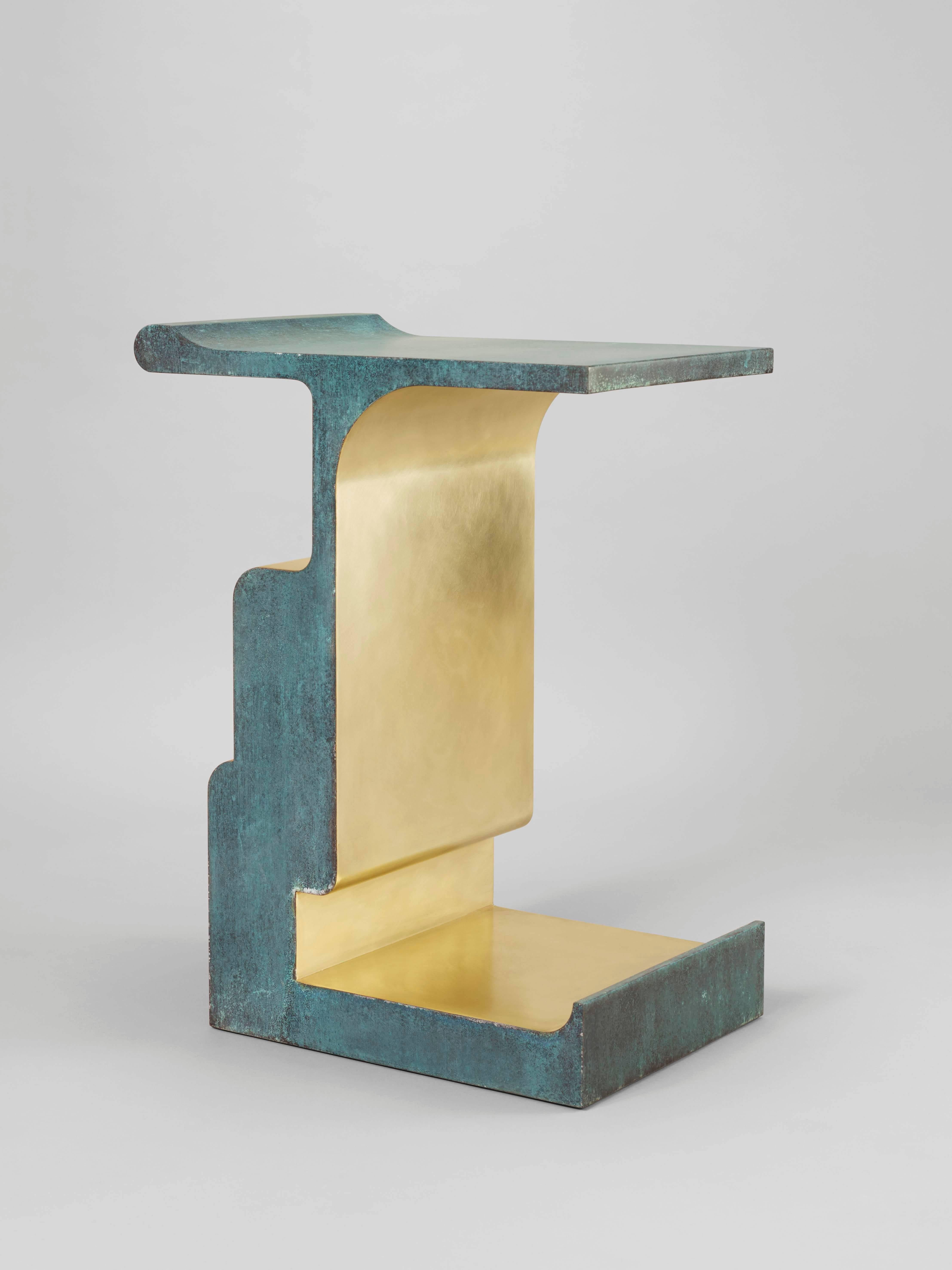 ‘XiangSheng Side Table #2' is an art furniture piece in oxidized and brushed bronze that celebrates the interplay between structural form and space. It is part of the ‘XiangSheng’ furniture collection by acclaimed studio Design MVW, founded in