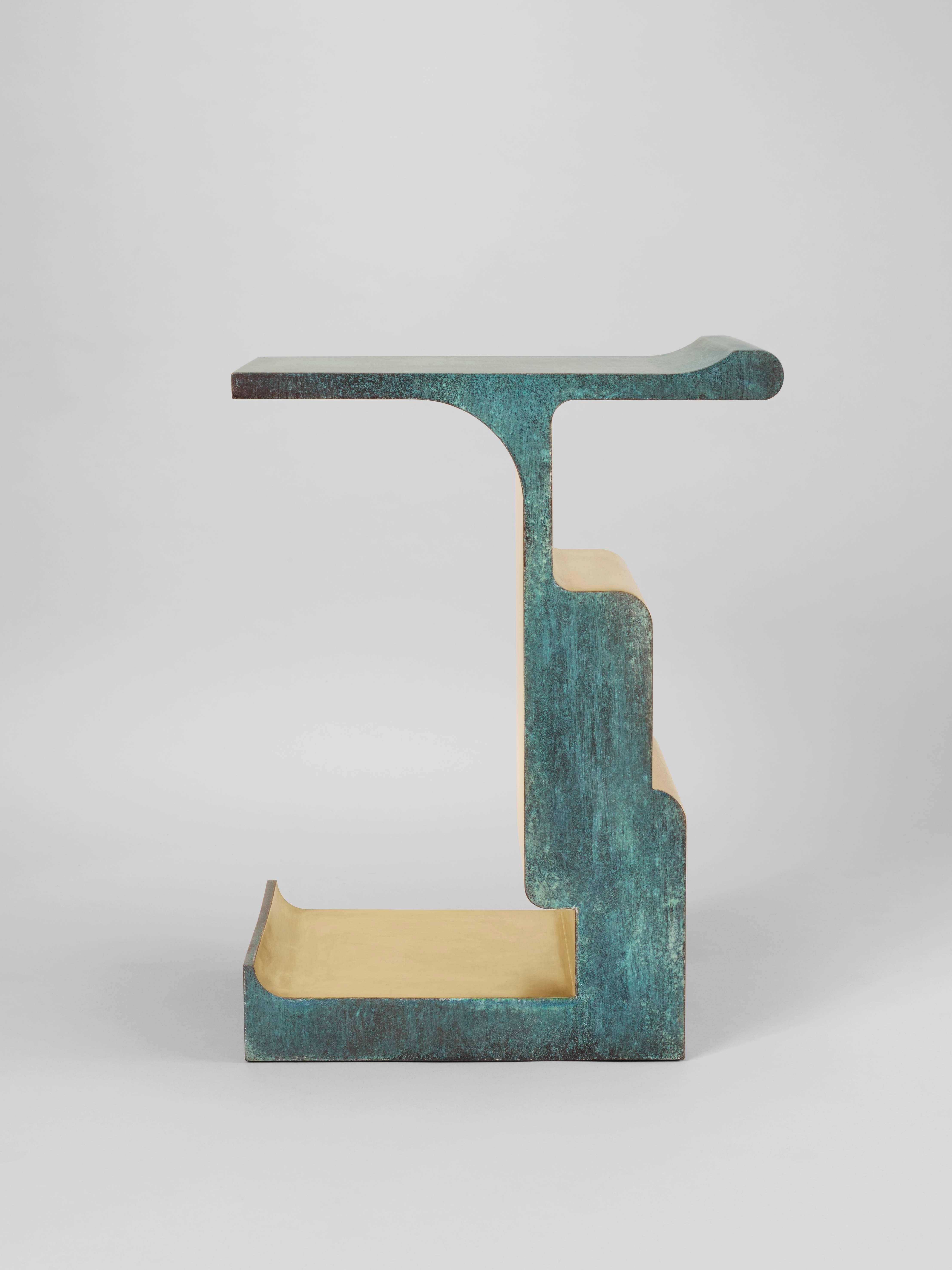 Chinese ‘Xiangsheng Side Table #2', an Oxidized and Brushed Bronze Table by Design MVW