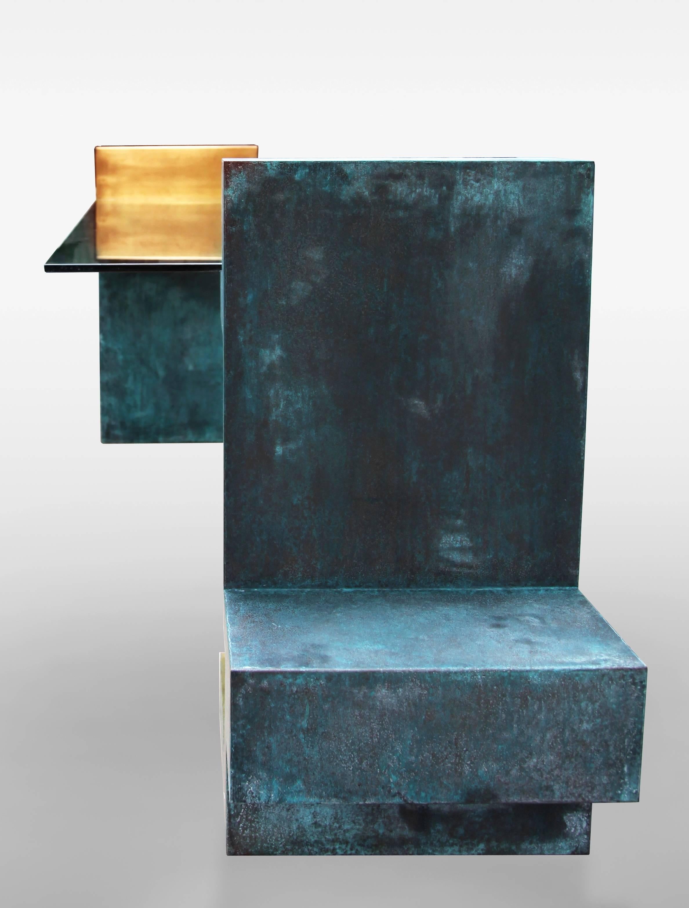 'XiangSheng I' Desk with an Etruscan Green Patina by Studio MVW For Sale 3