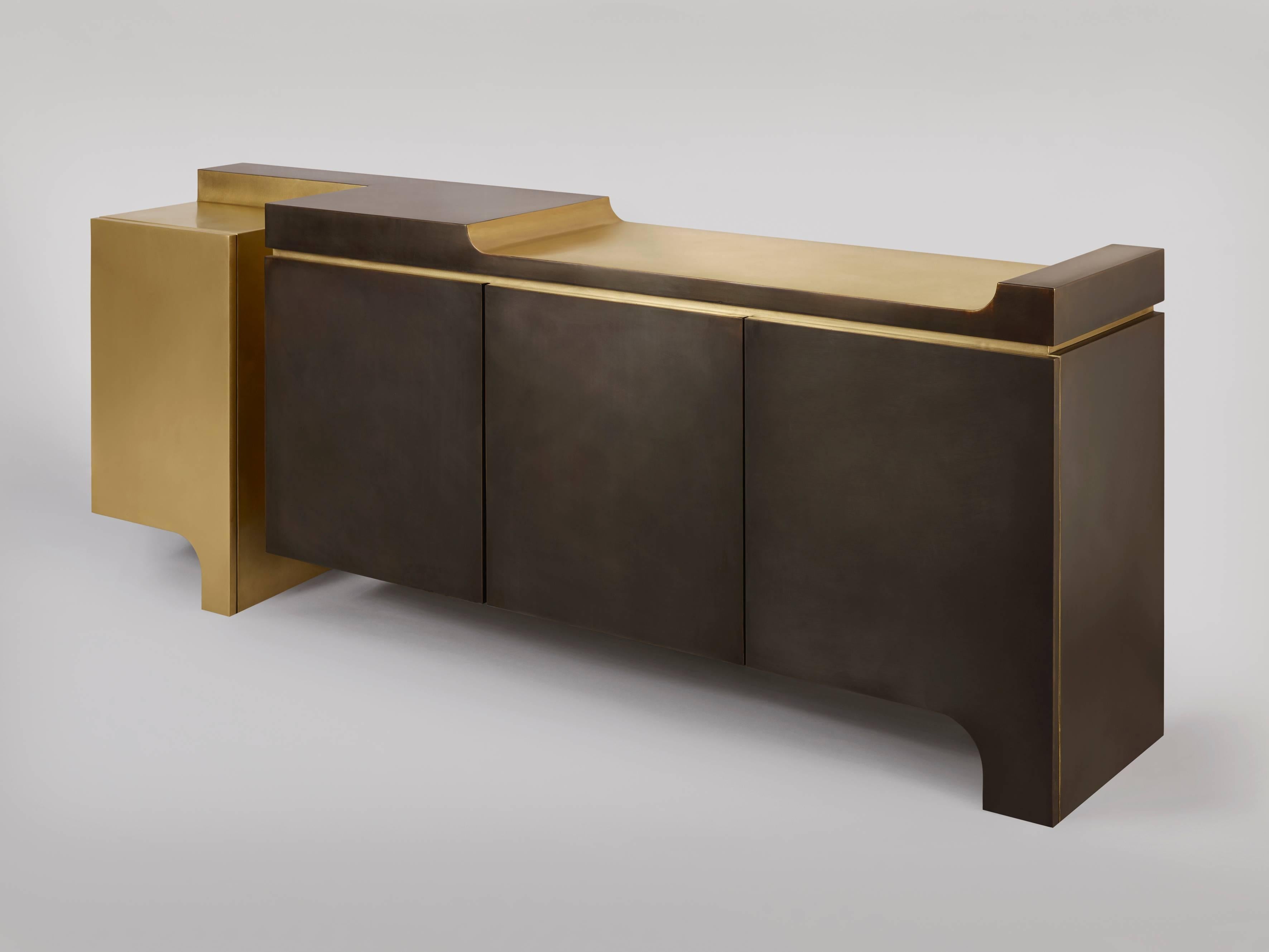 Chinese 'XiangSheng II' Cabinet in Bronze with an Intense Brown Patina by Studio MVW  For Sale