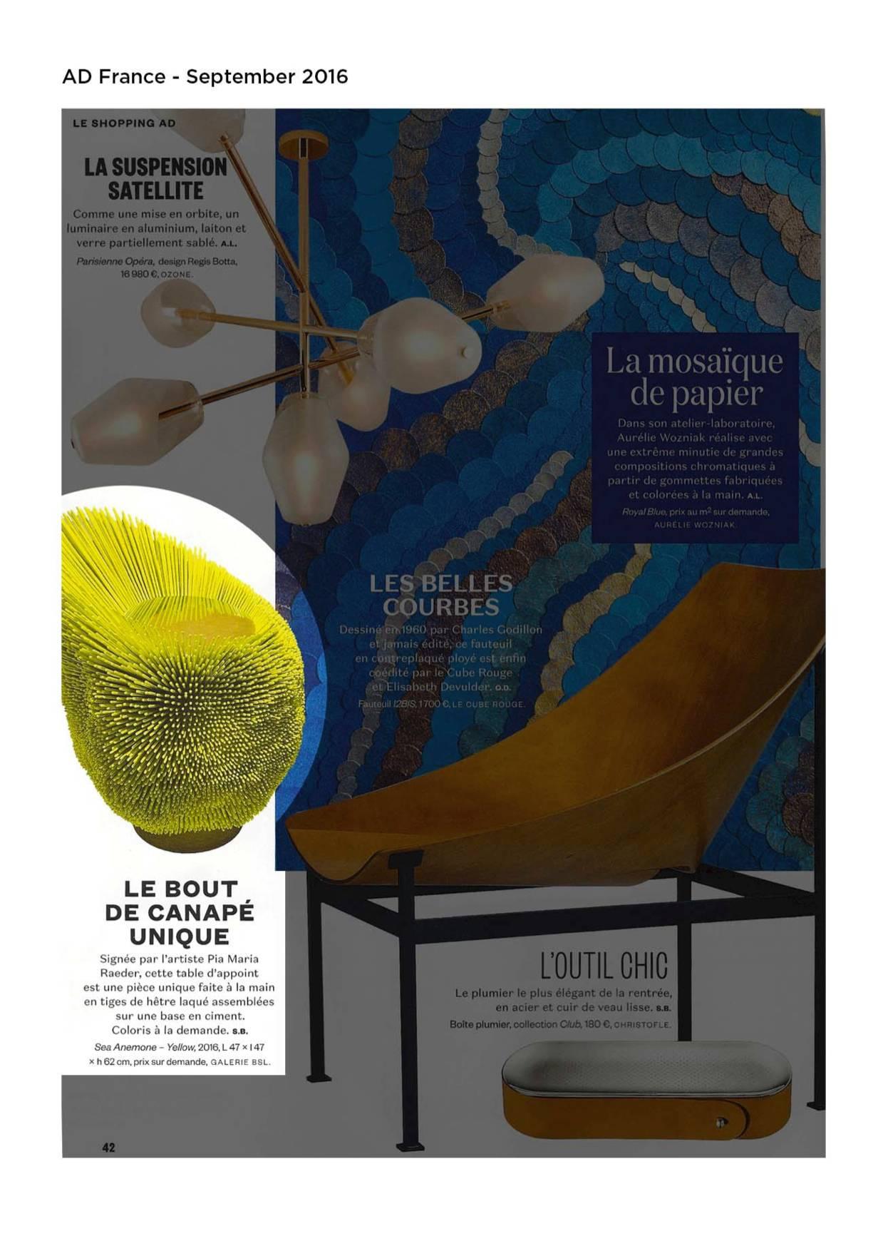 Contemporary Bright Yellow 'Sea Anemone' Side Table by Pia Maria Raeder