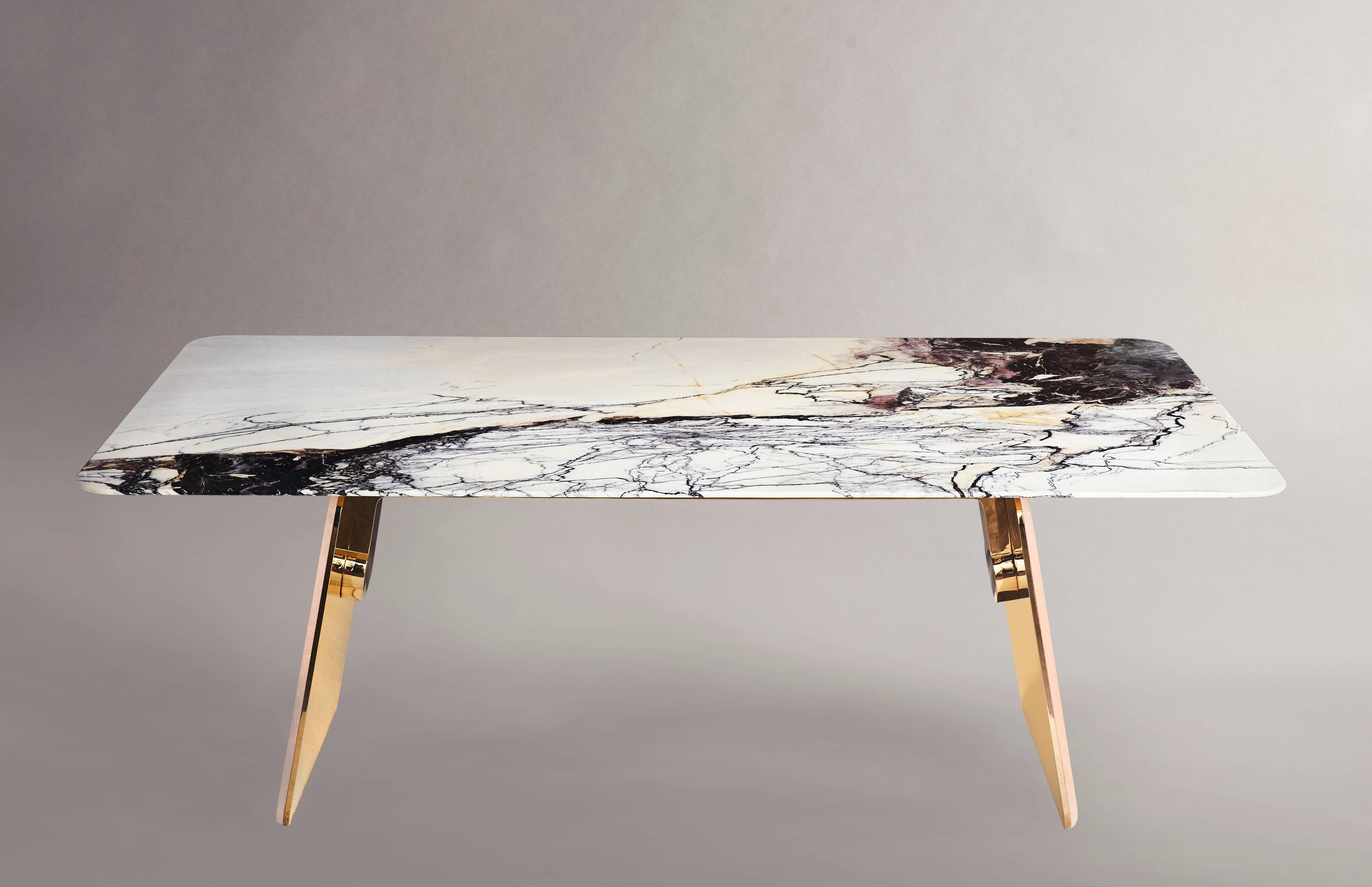 Asiatique Table en jade rose naturel et marbre Burman par Much Acclaimed Duo Studio MVW en vente