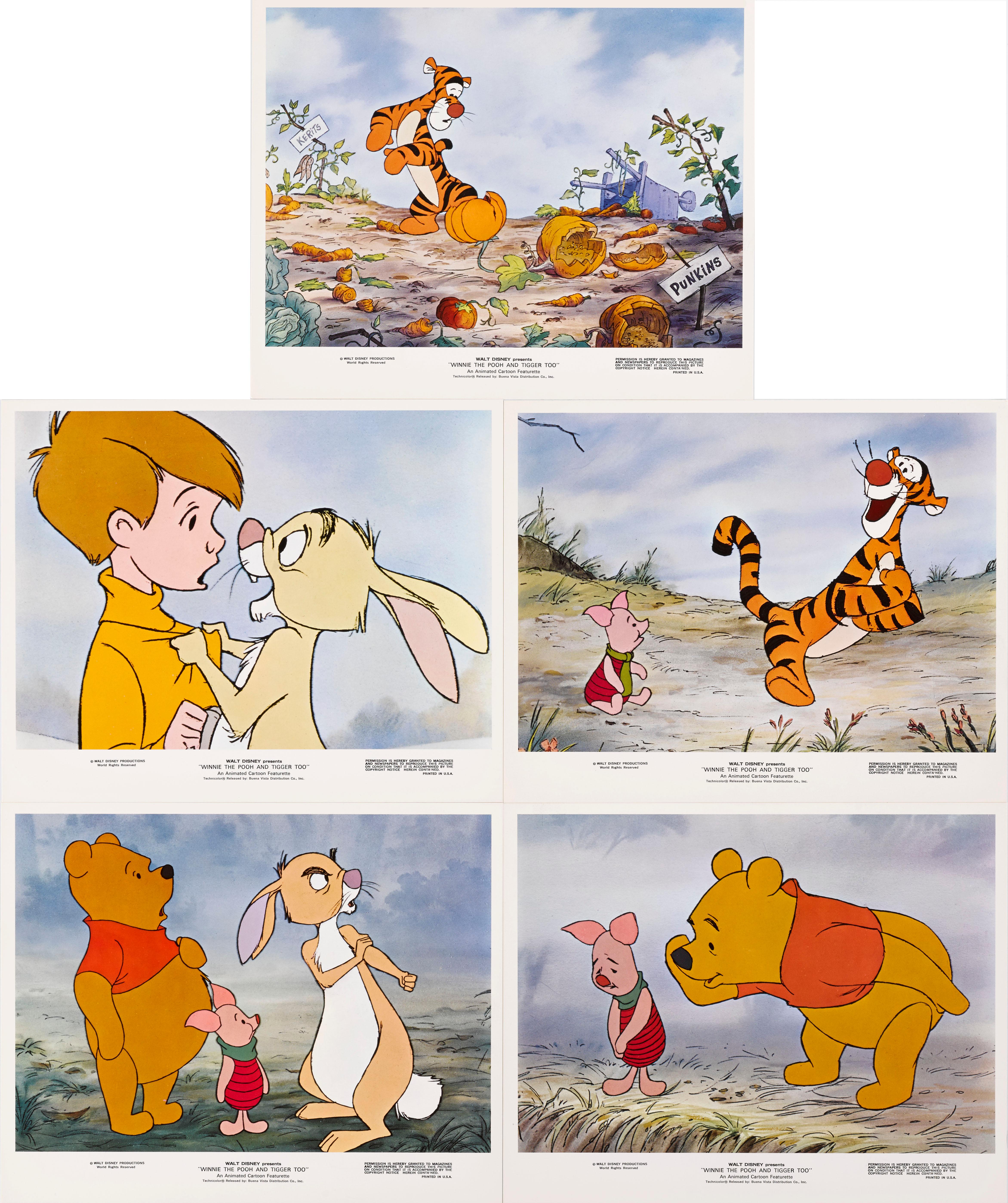 Original-Set mit fünf farbigen Standbildern aus dem Disney-Zeichentrickfilm von 1974.
   