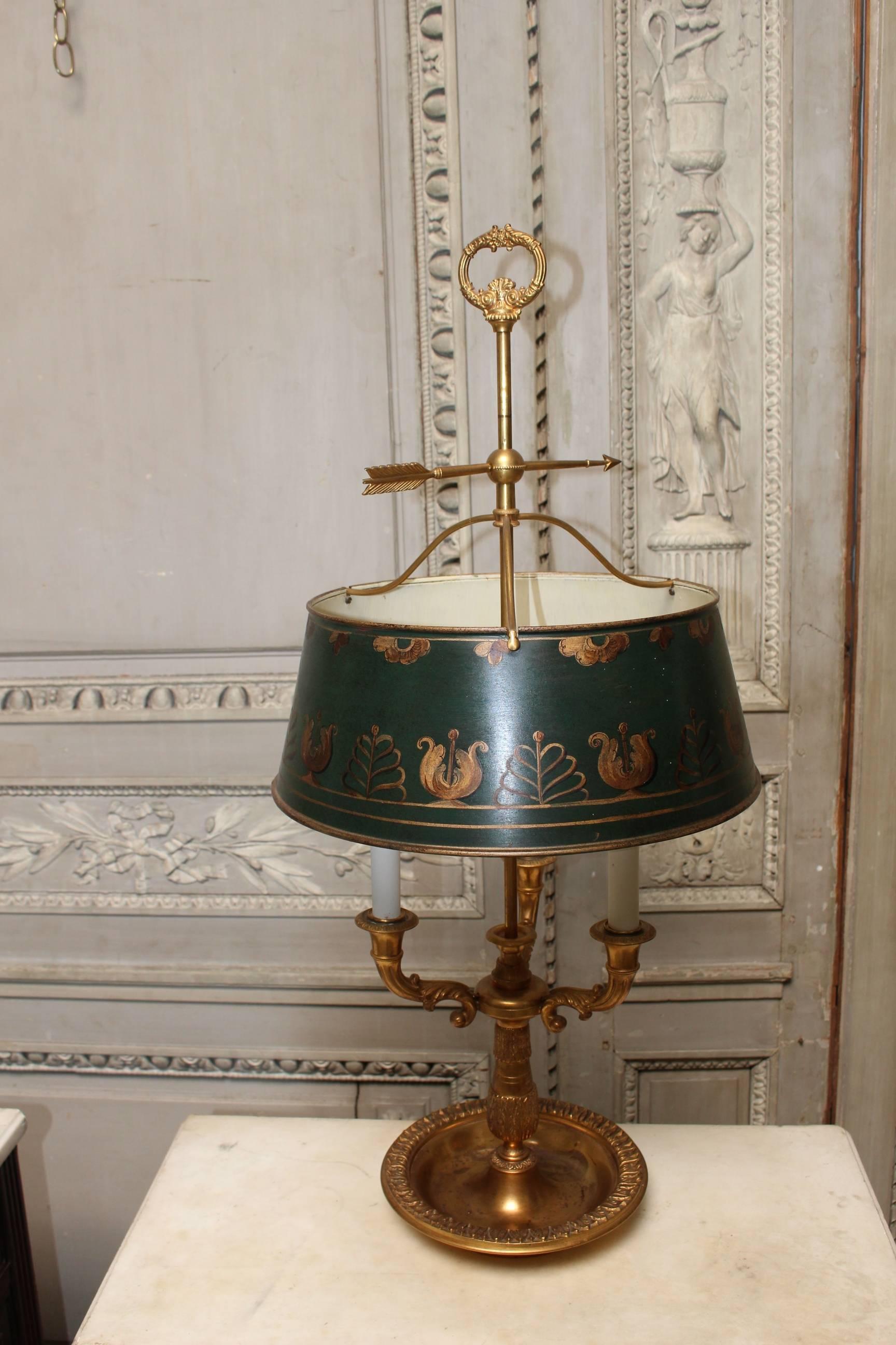 A French Bronze and Tole Bouillotte Lamp 2