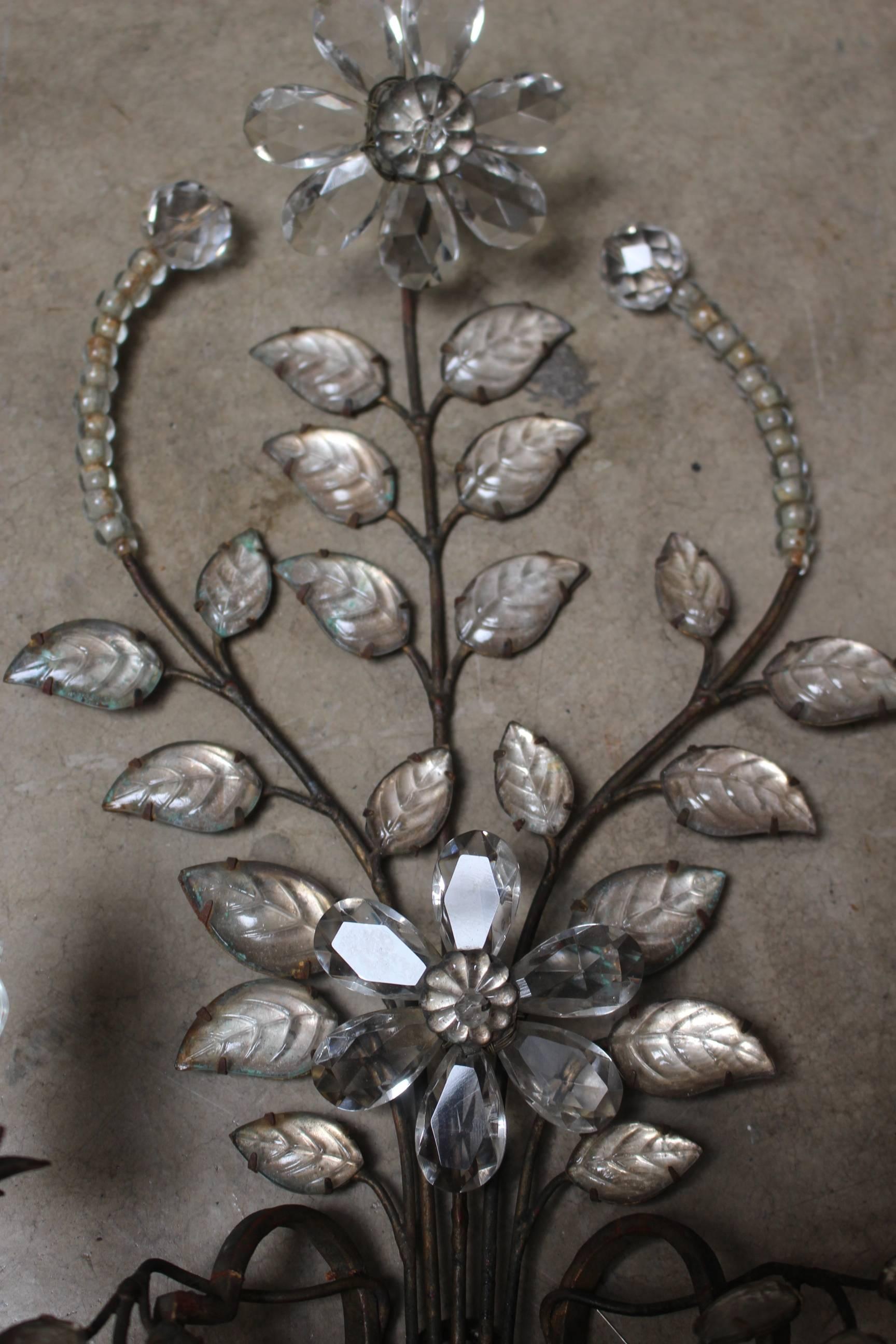 French Pair of Early Bagues Sconces