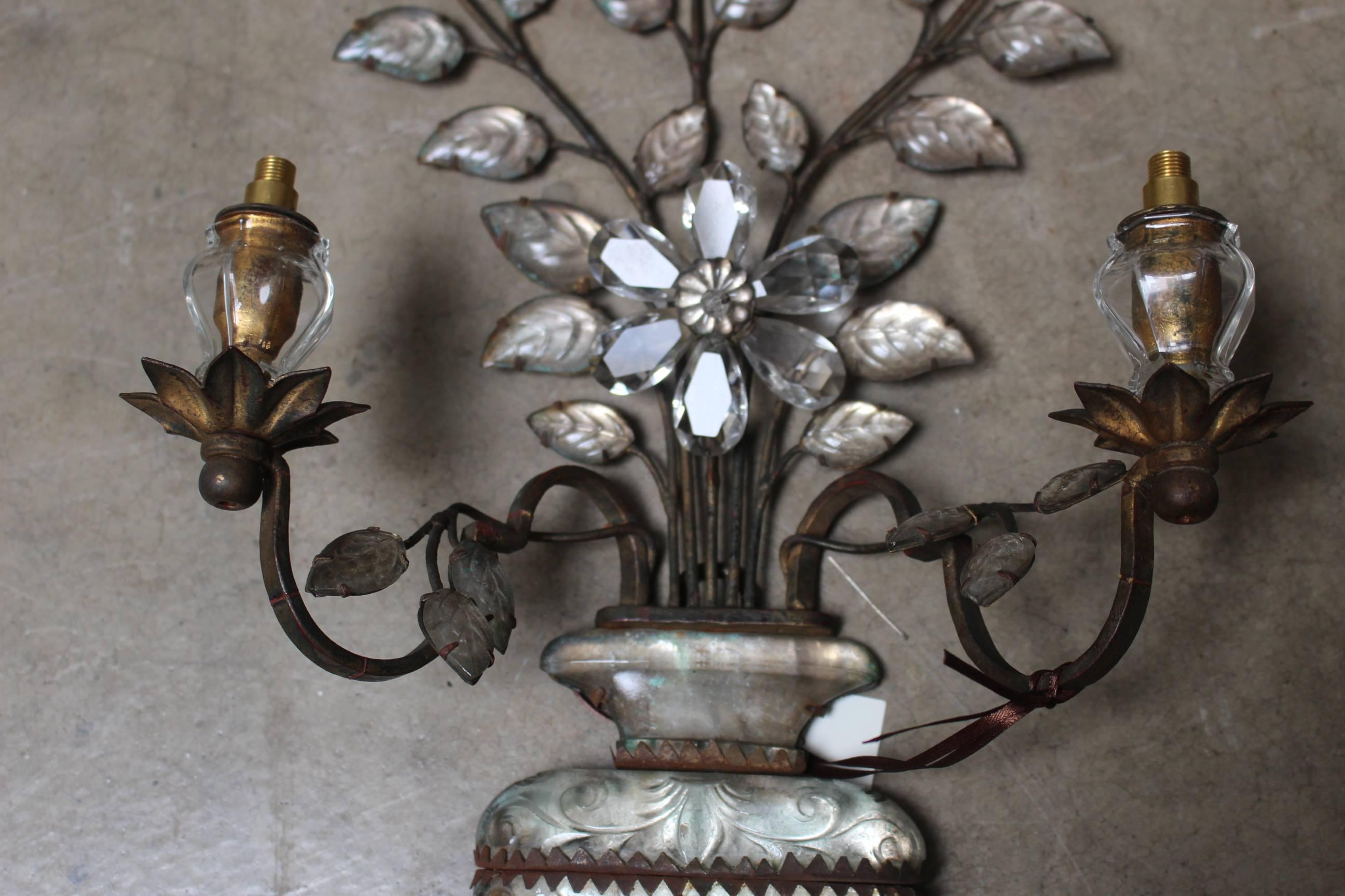 Pair of Early Bagues Sconces In Good Condition In Dallas, TX