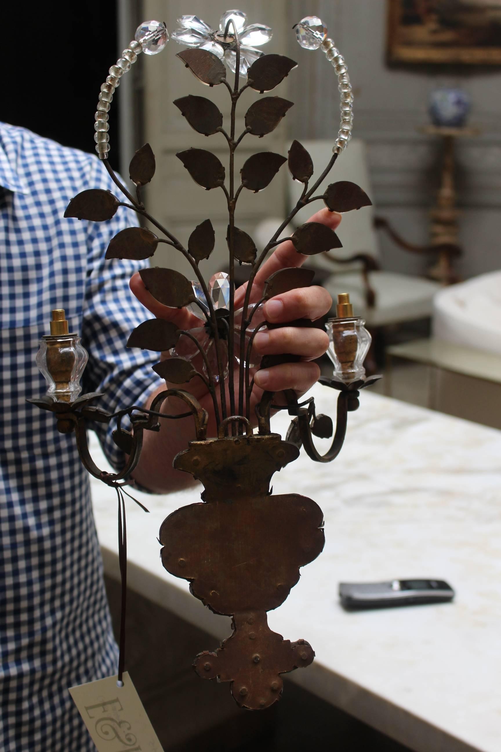 20th Century Pair of Early Bagues Sconces