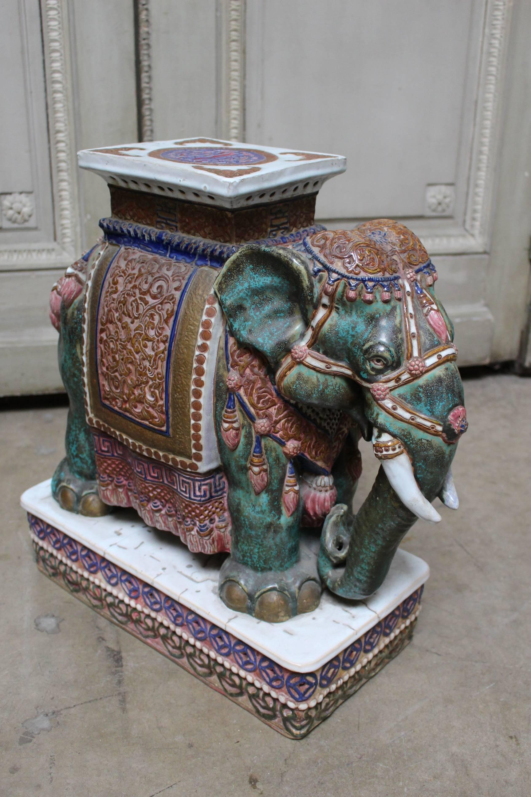 porcelain elephant stool