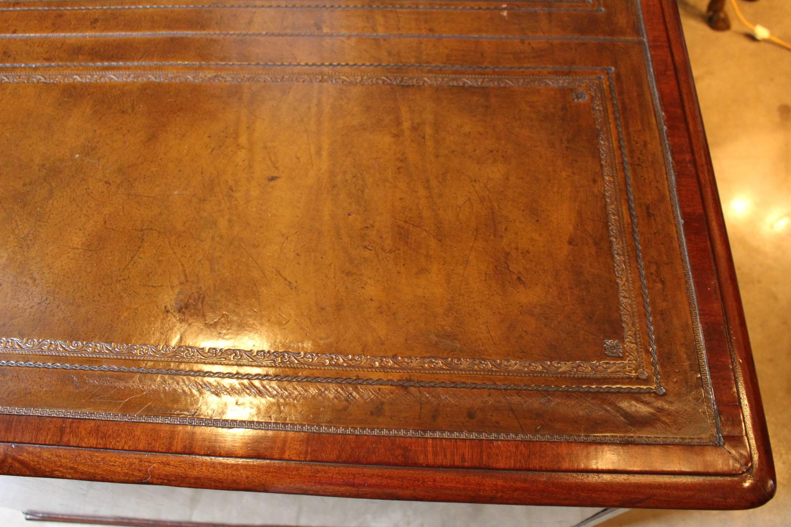 19th Century English Regency Mahogany Partner's Desk