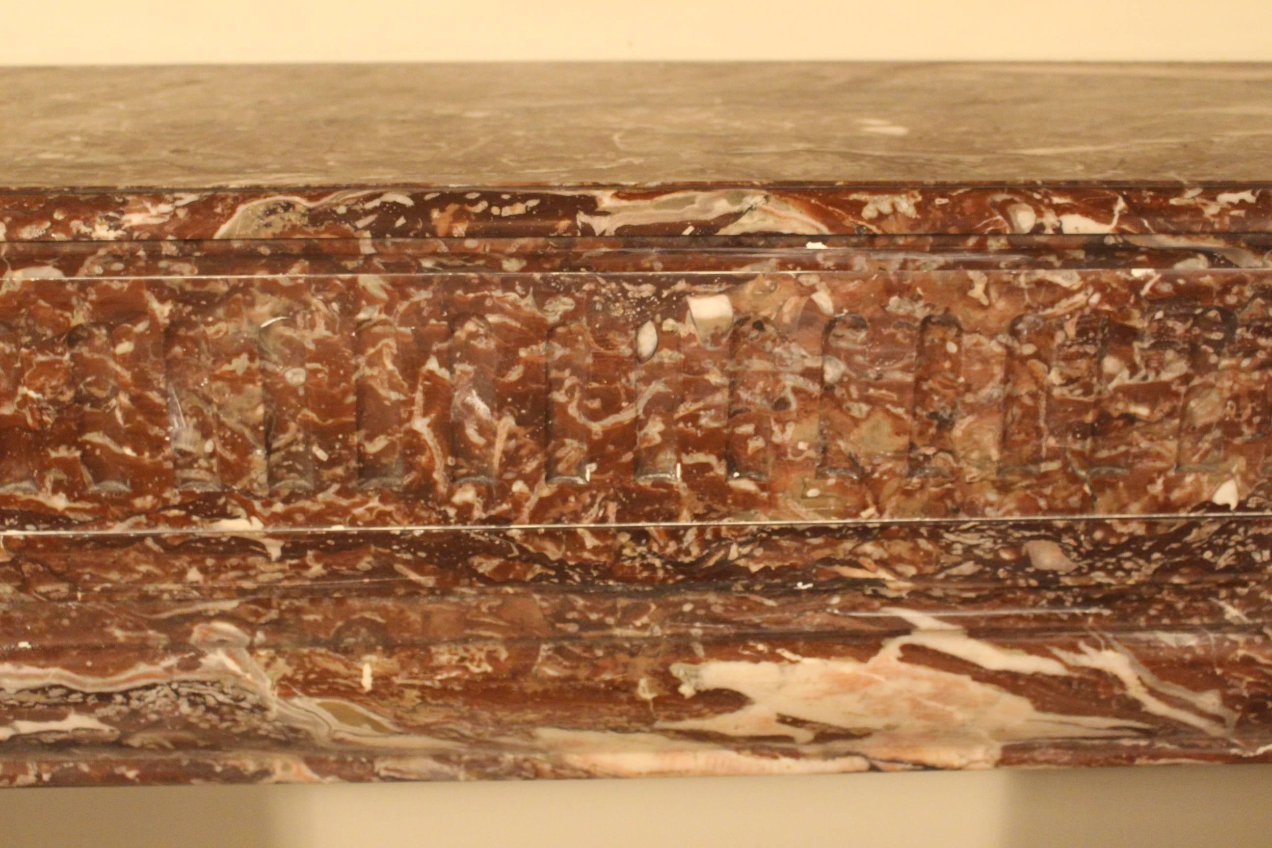 19th Century French Red Marble Fireplace Mantel 1