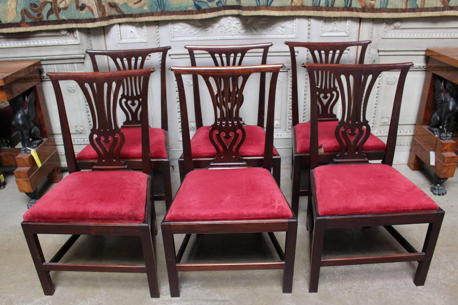 Set of Six English George III Mahogany Dining Chairs In Good Condition In Dallas, TX