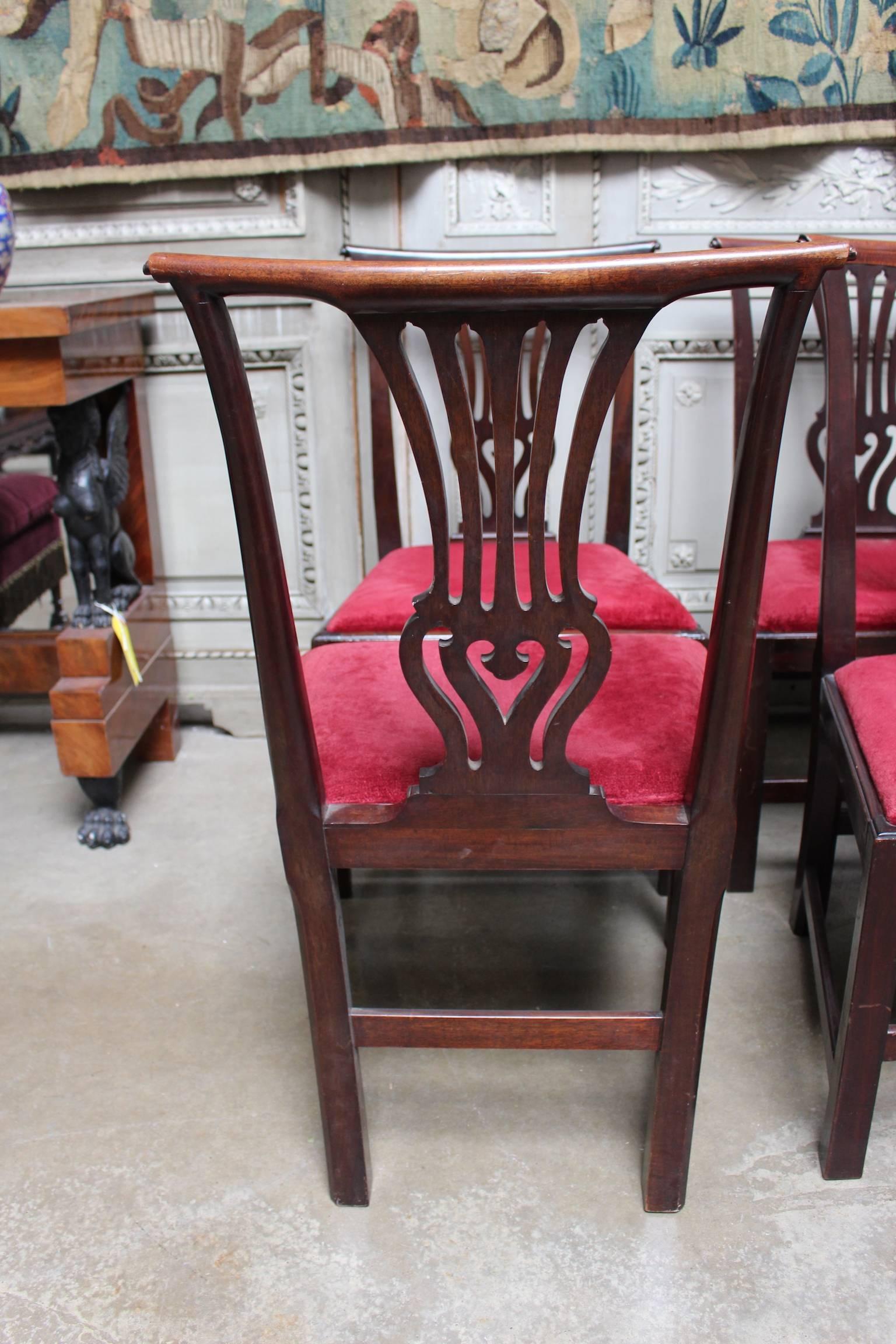 19th Century Set of Six English George III Mahogany Dining Chairs