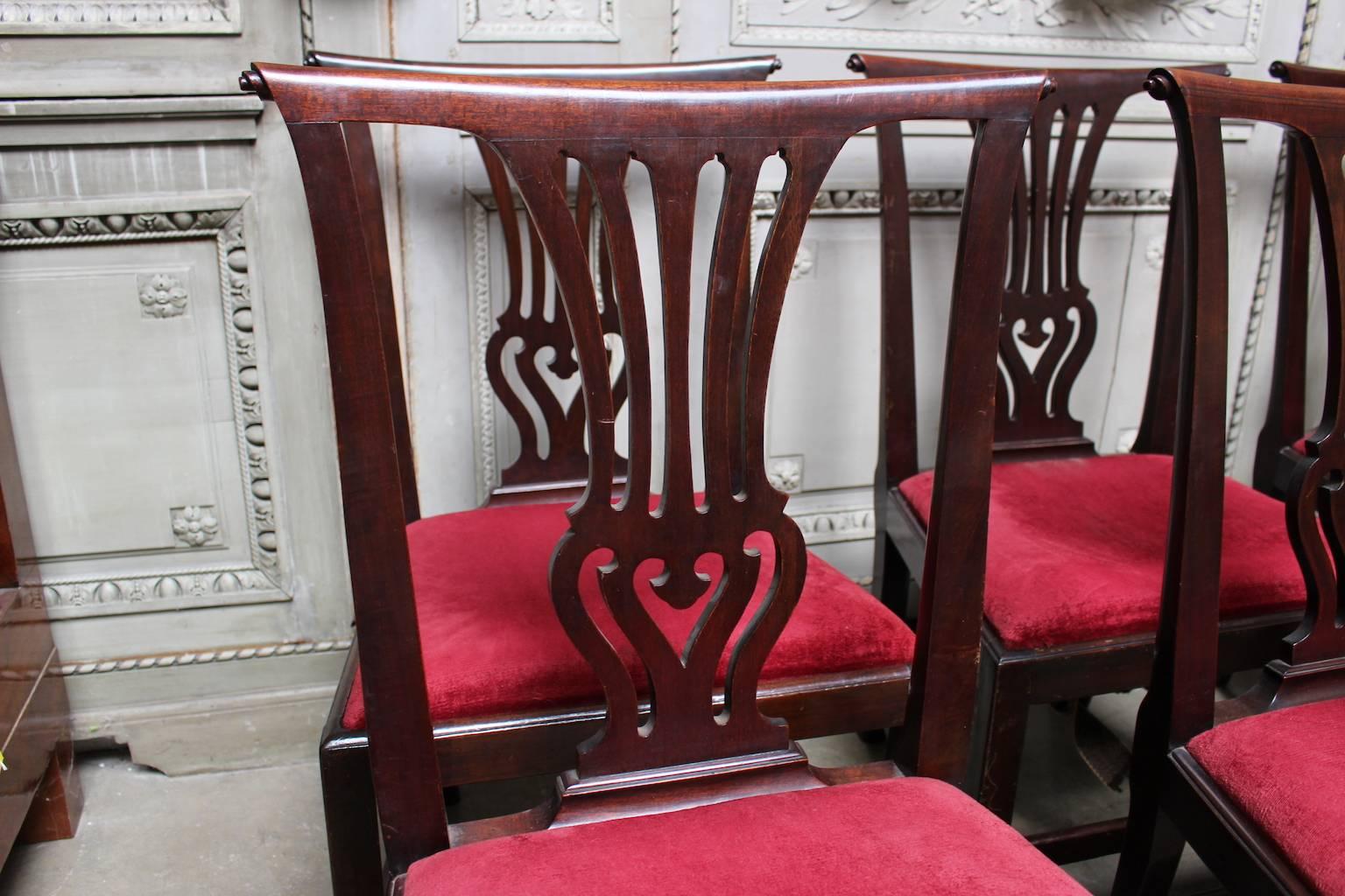 Set of Six English George III Mahogany Dining Chairs 2