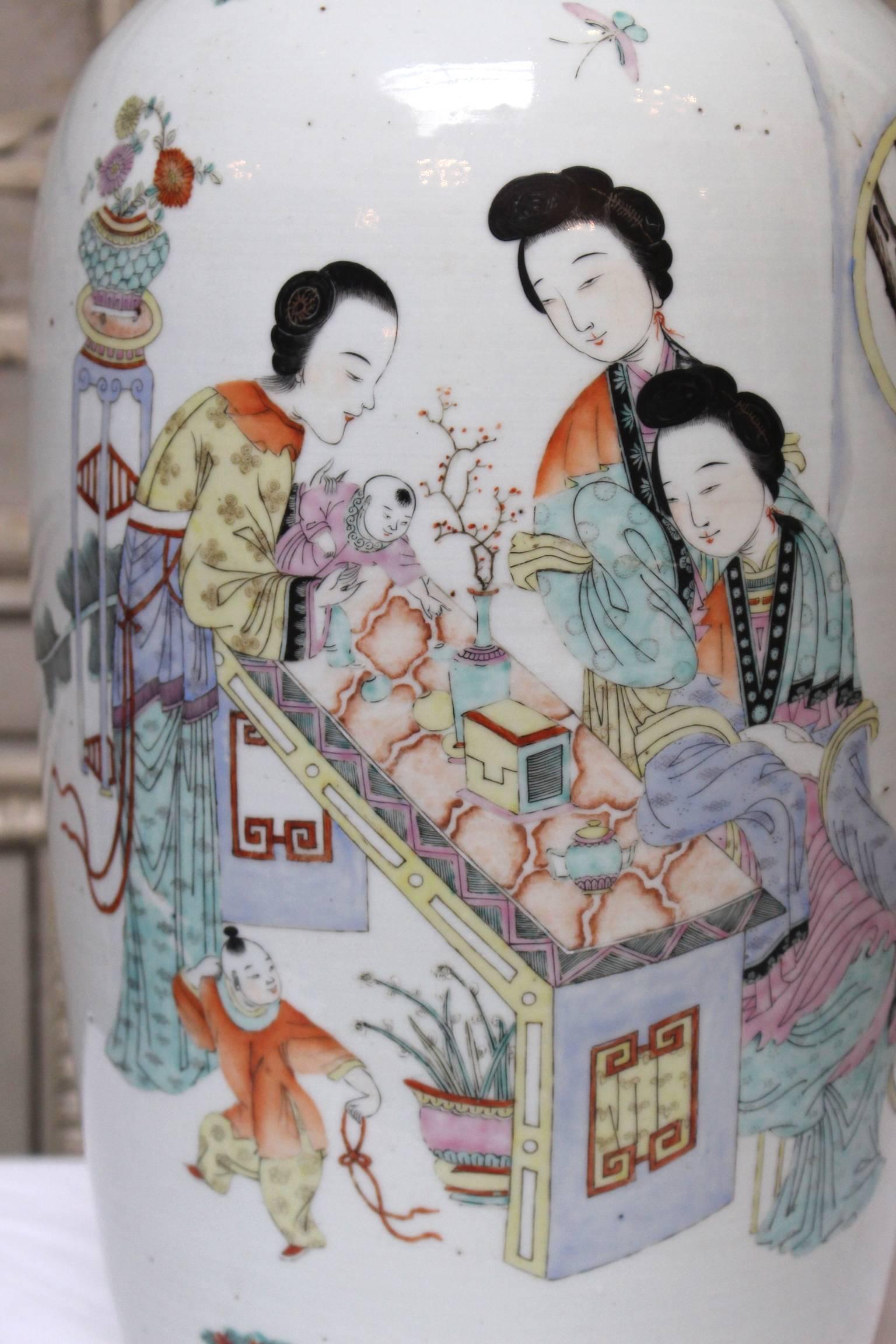 Late 19th Century  Large Chinese Porcelain Vase For Sale