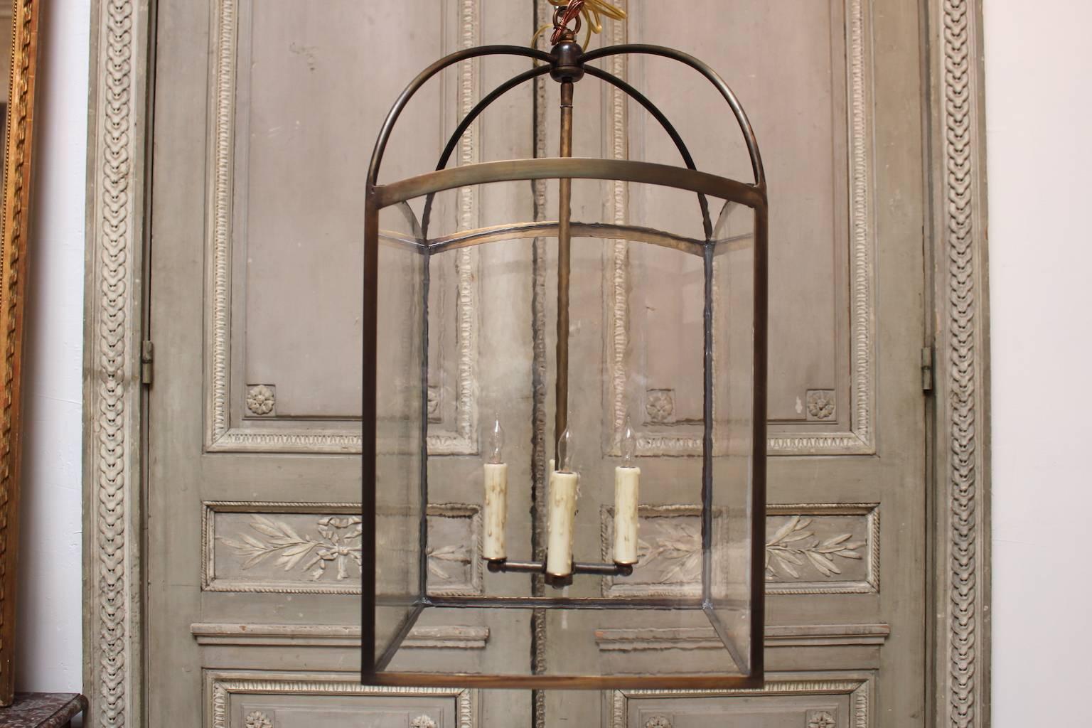 Contemporary Pair of Georgian Style Brass Lanterns