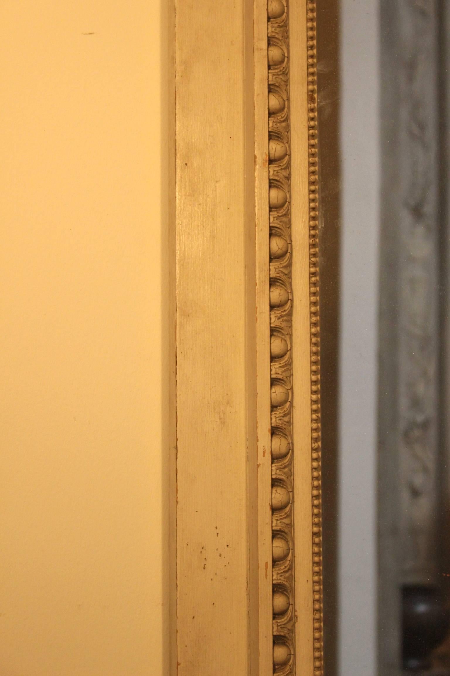French Louis XVI Style Trumeau Mirror with a Painted Finish 2