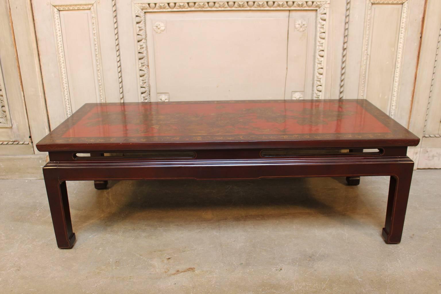 A Chinese lacquered cocktail table.