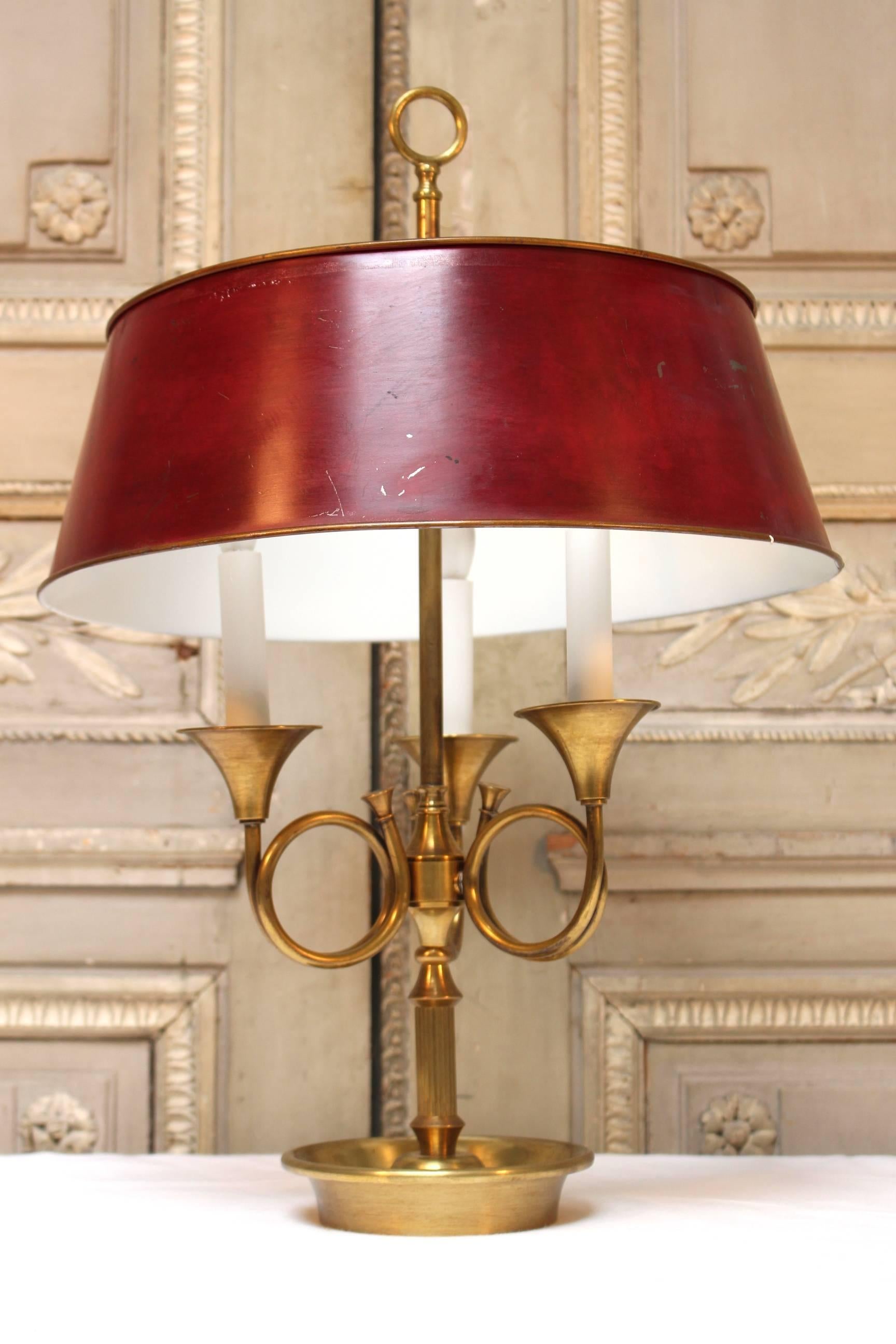 French Bronze and Tole Louis XVI Style Bouilliotte Lamp 6