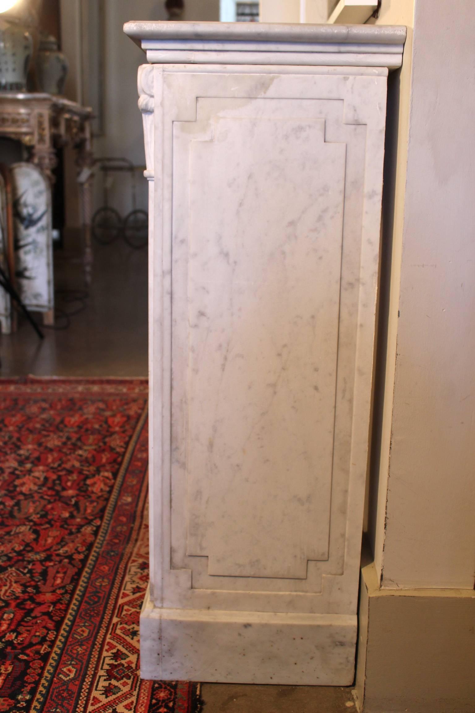 French Neoclassical Style White Marble Console 4